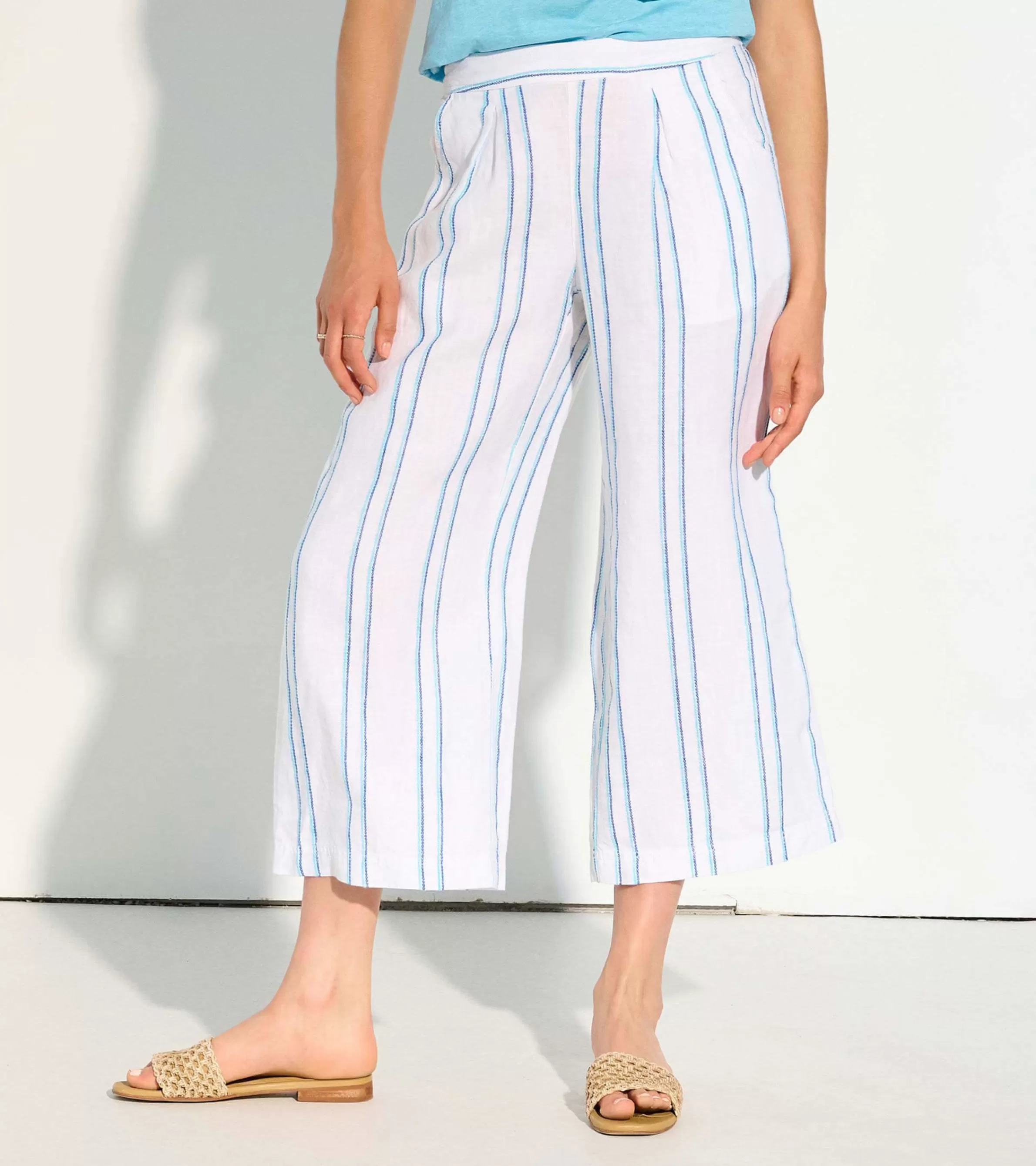 Women Hatley Bottoms*Cropped Wide Leg Pants - Sunny Stripes