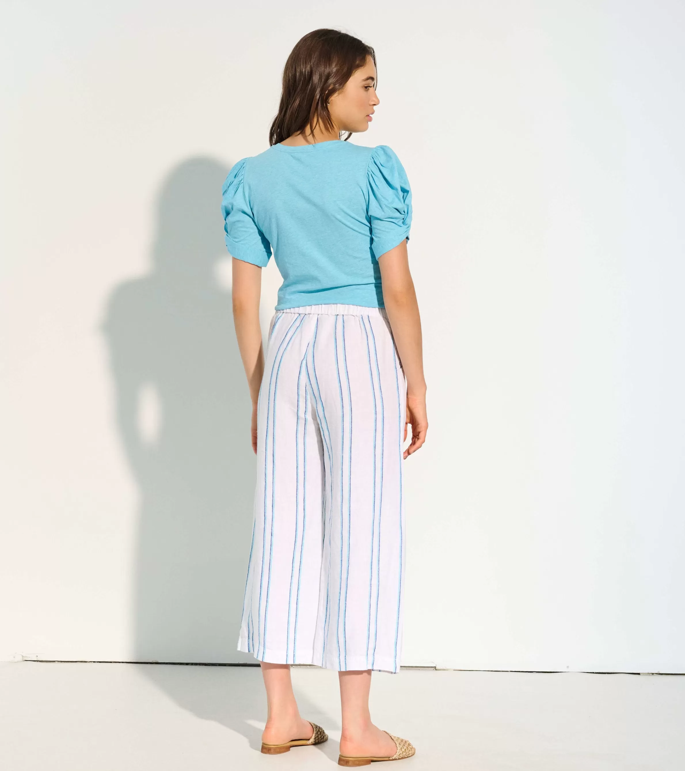 Women Hatley Bottoms*Cropped Wide Leg Pants - Sunny Stripes