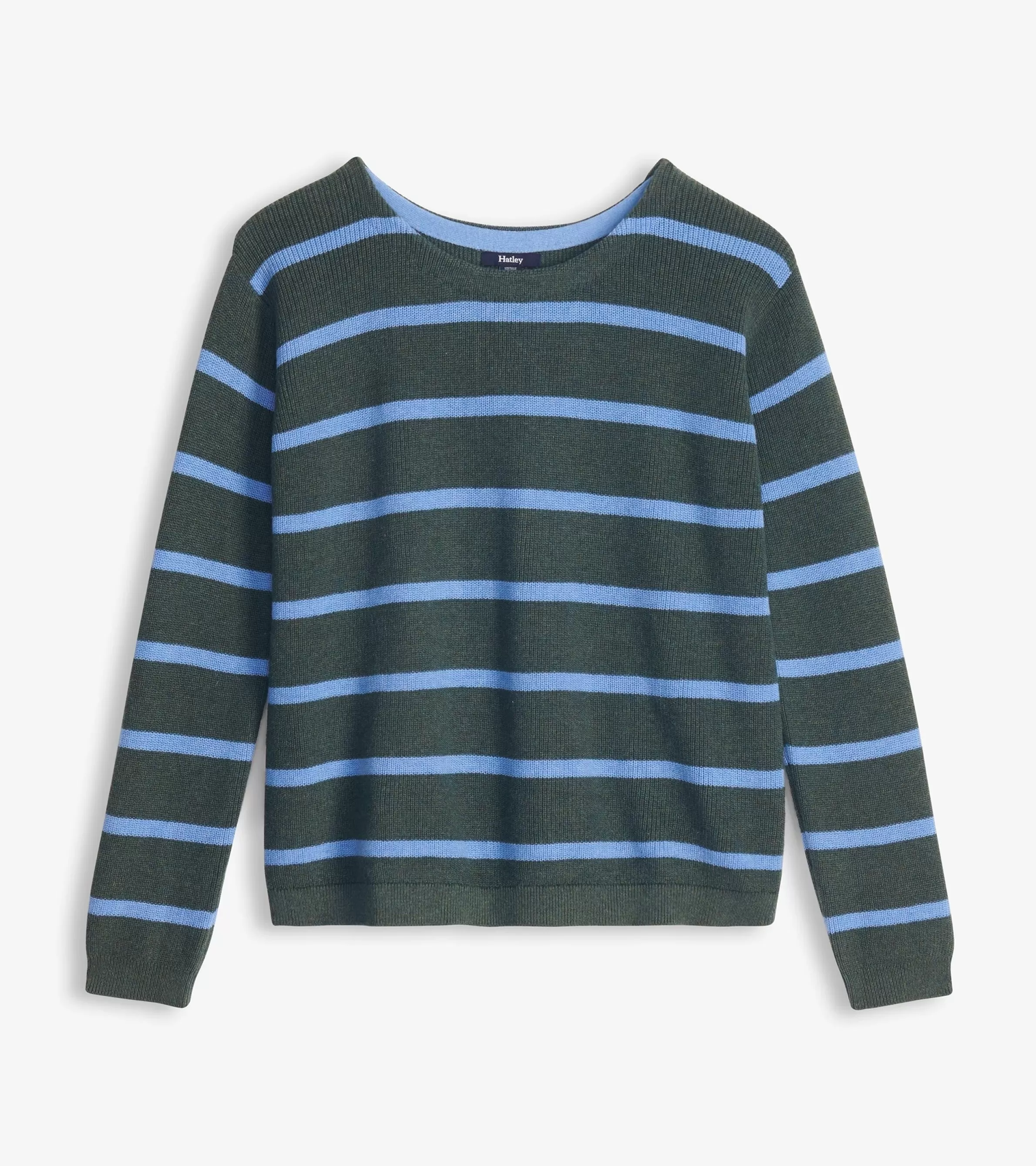 Women Hatley Sweaters*Devon Sweater - Teal Heather Stripes