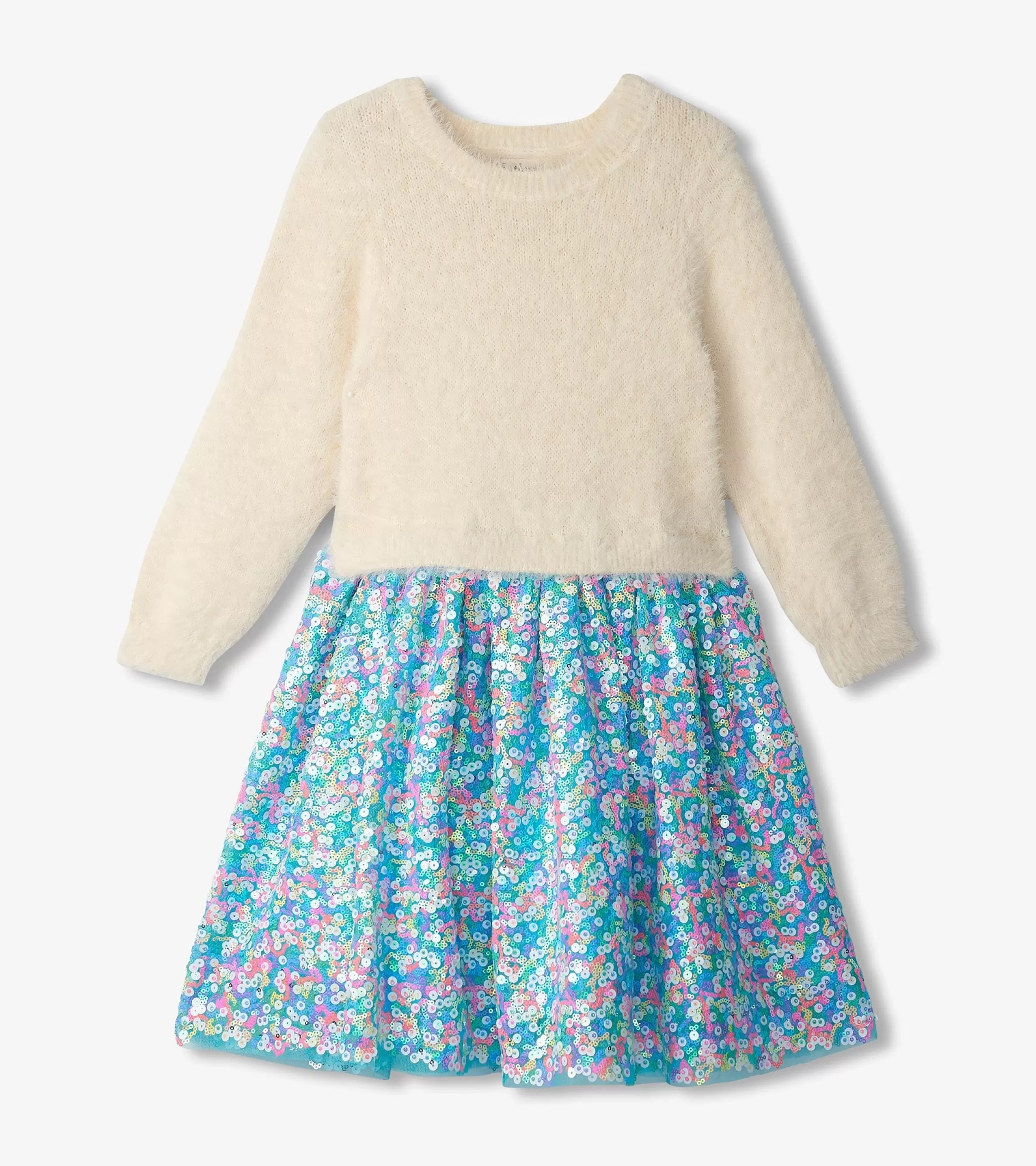 Hatley Dresses*Girls Cami Lace Fuzzy Mixed Sequin Skirt Dress