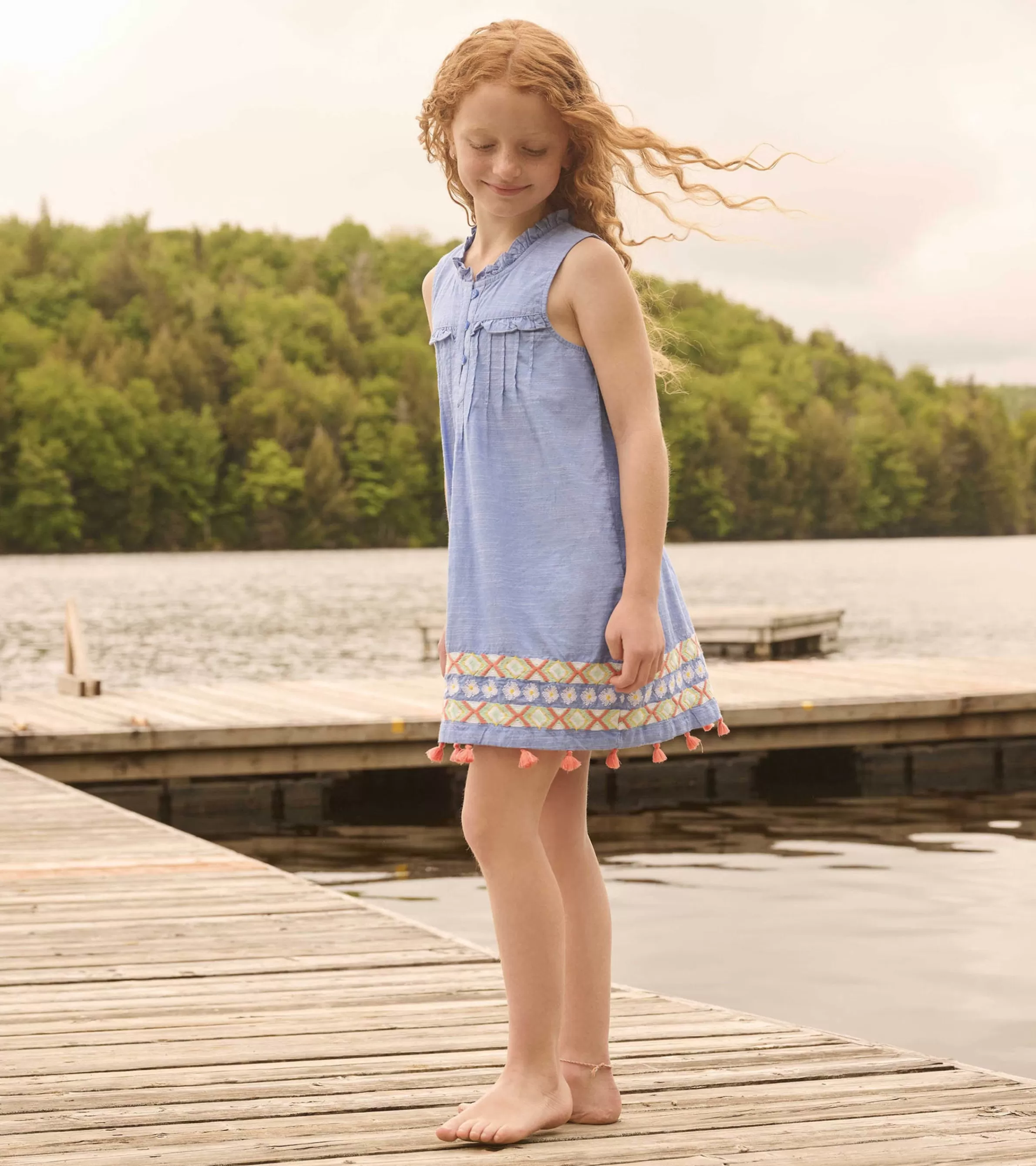 Hatley Dresses*Girls Chambray Pintuck Dress