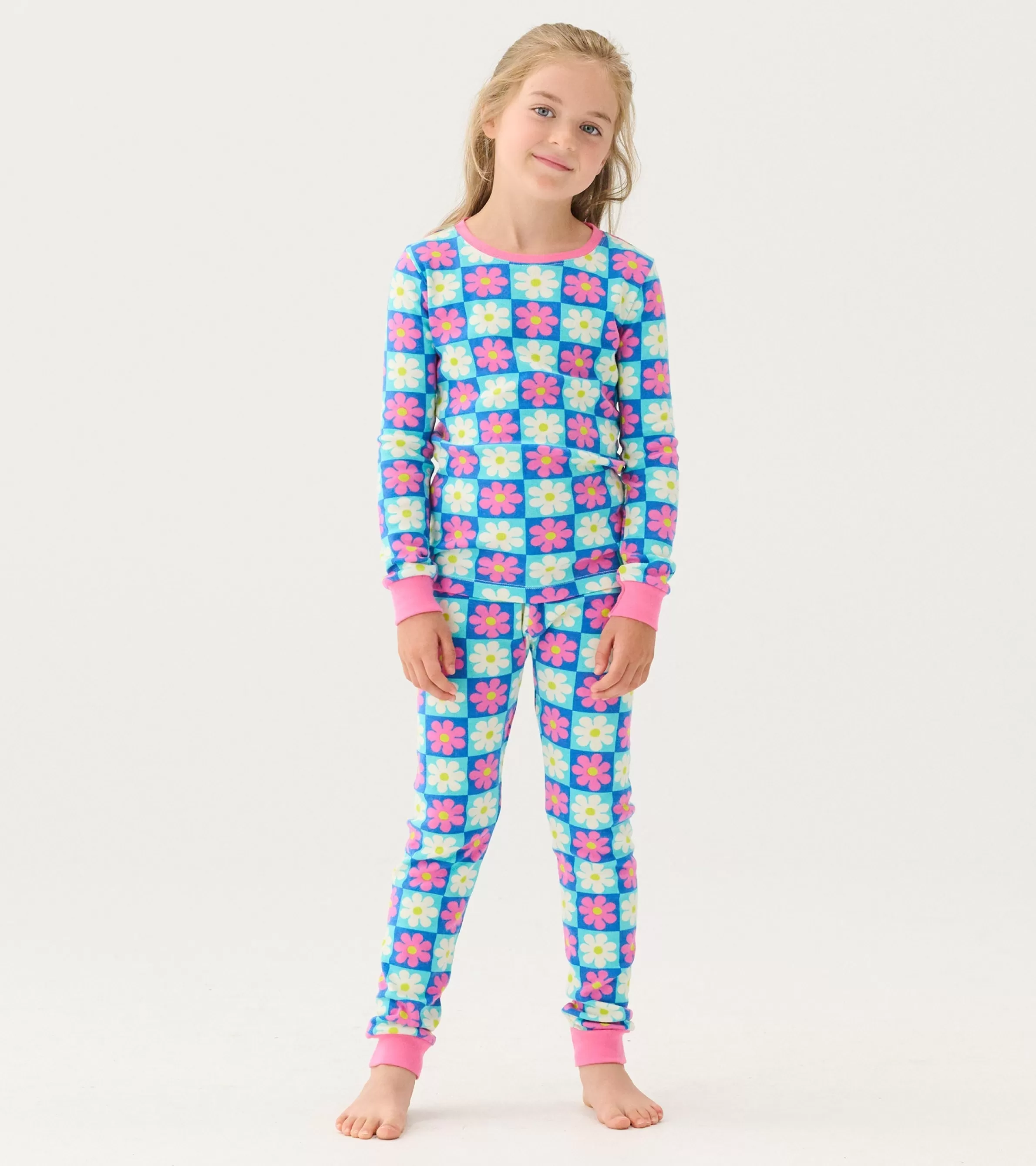 Hatley Sleepwear | Sleepwear*Girls Checkered Daisies Organic Cotton Pajama Set