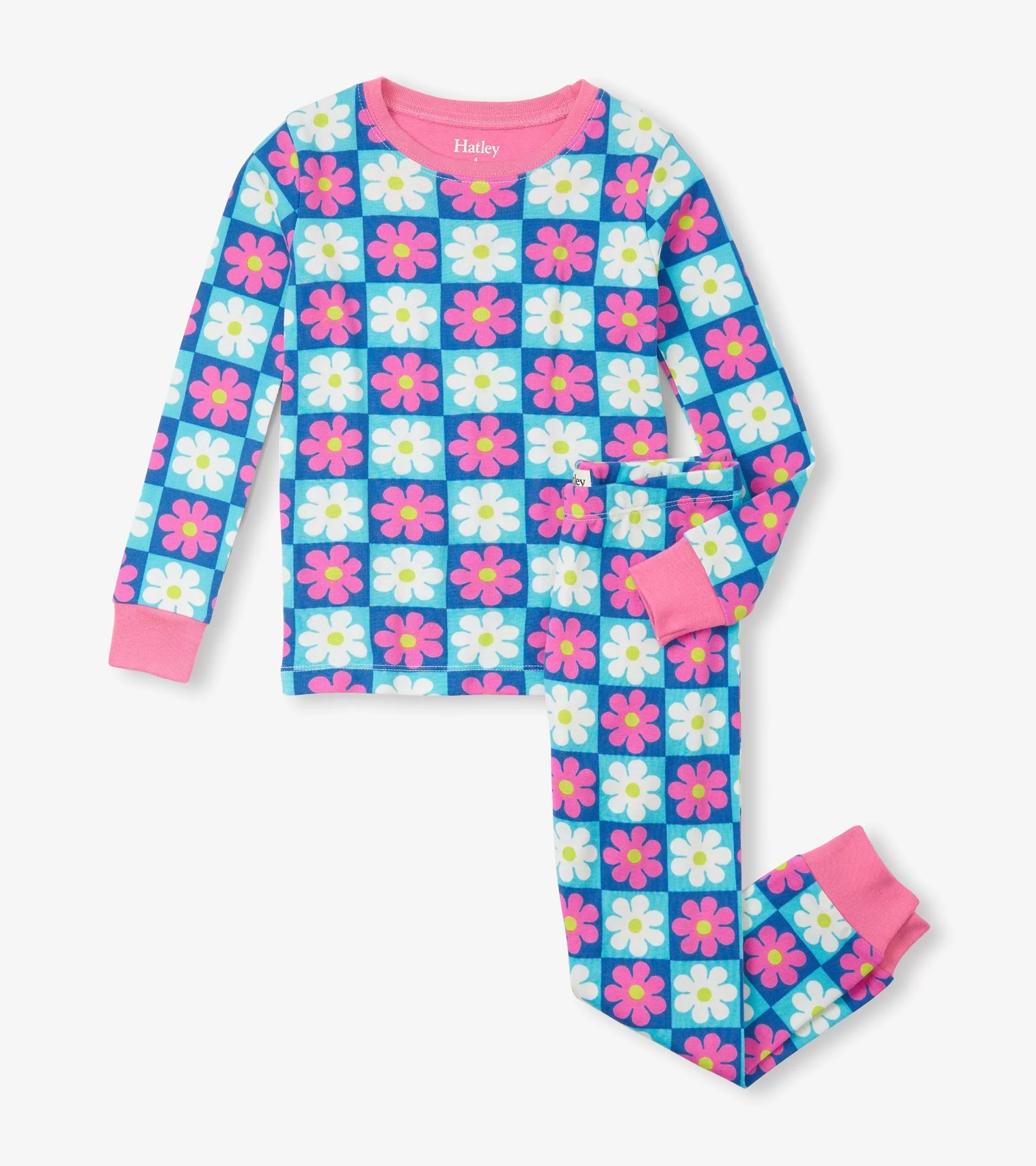 Hatley Sleepwear | Sleepwear*Girls Checkered Daisies Organic Cotton Pajama Set