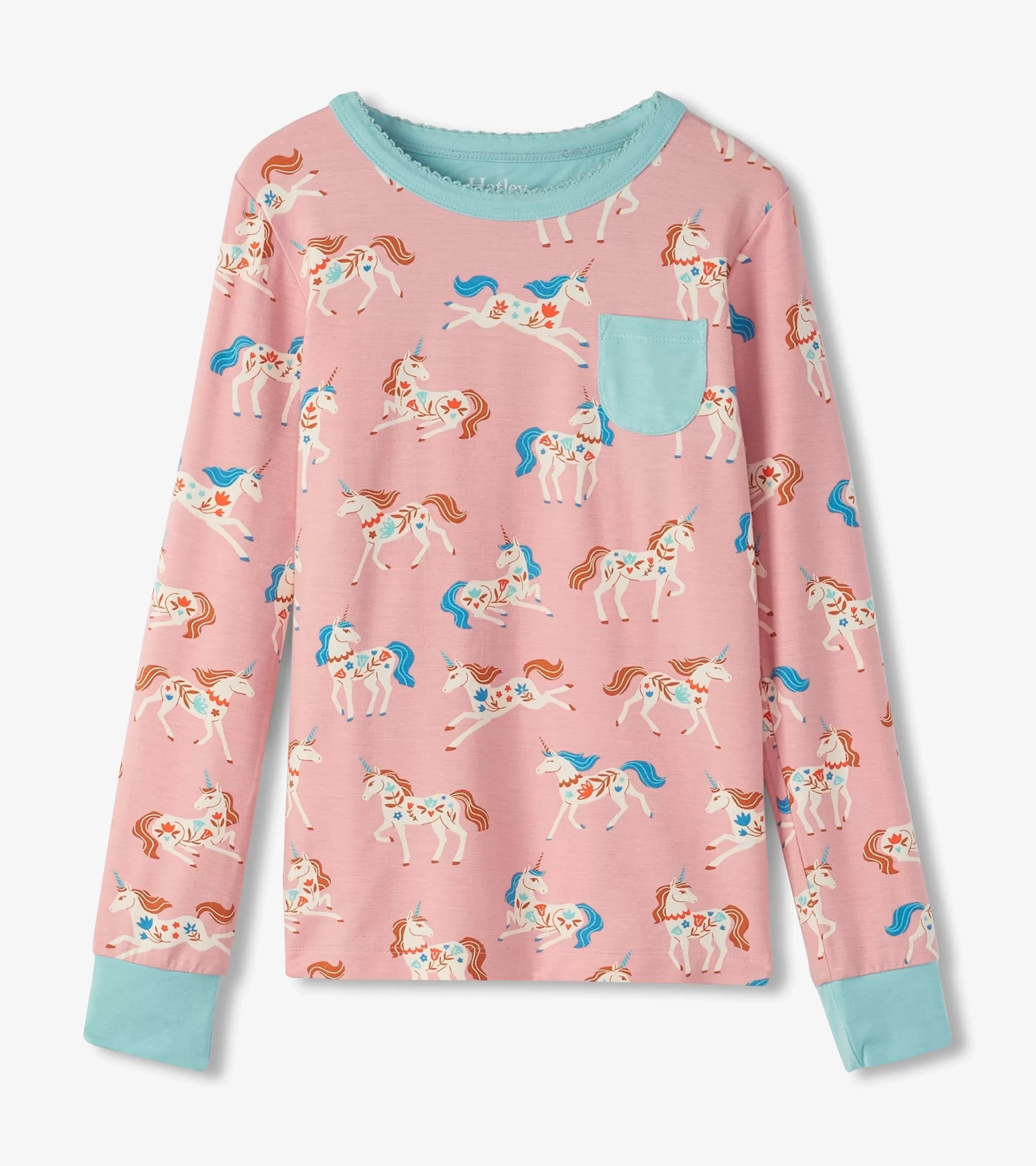 Hatley Sleepwear | Sleepwear*Girls Folksy Unicorns Bamboo Pajama Set