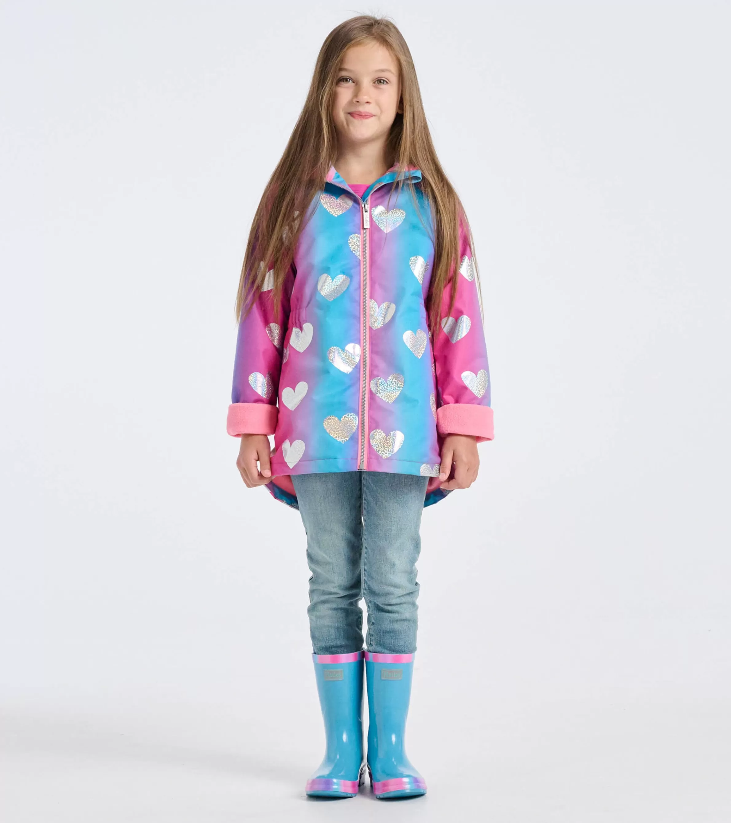 Hatley Rainwear | Rainwear*Girls Fun Hearts Zip-Up Lightweight Rain Jacket