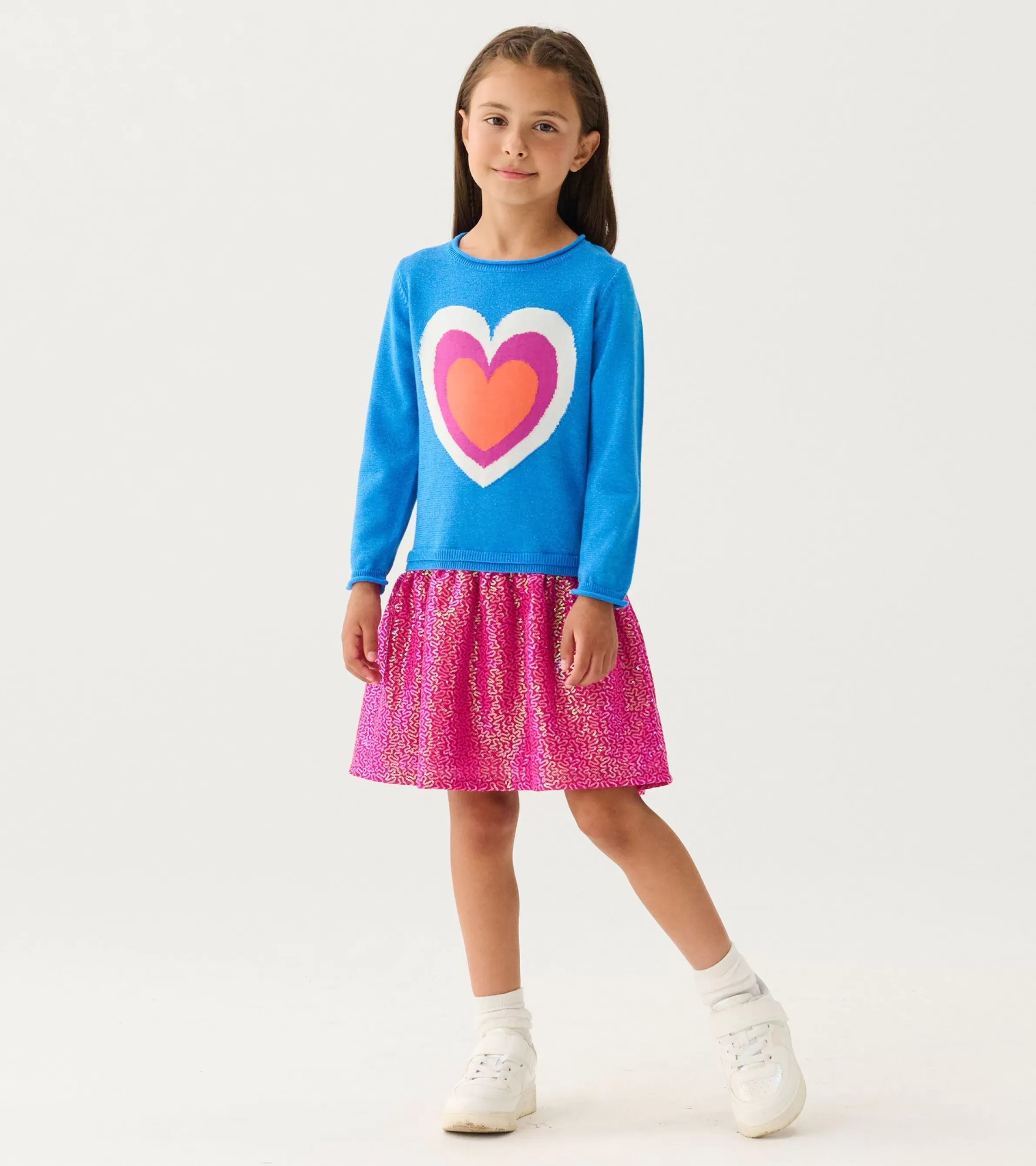 Hatley Dresses*Girls Hearts Dropped Waist Sweater Dress