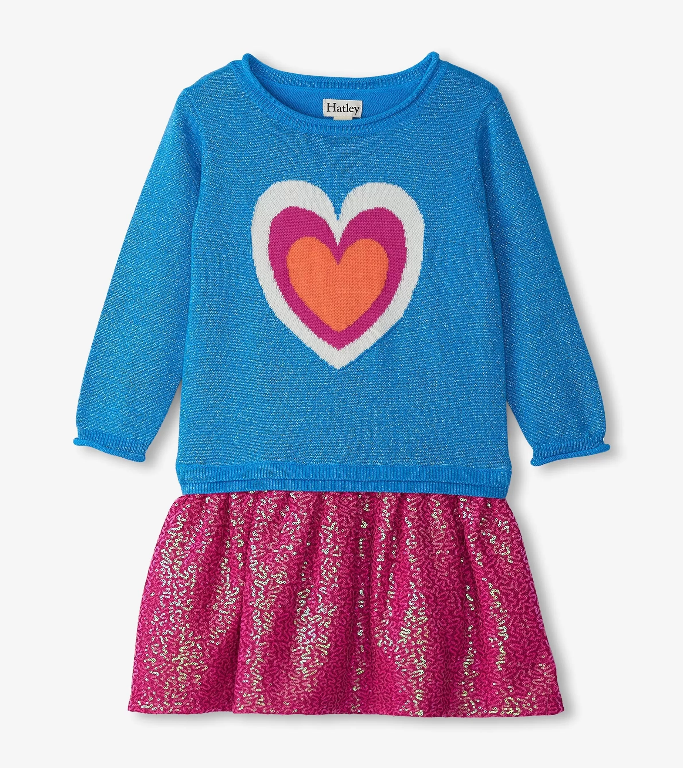 Hatley Dresses*Girls Hearts Dropped Waist Sweater Dress