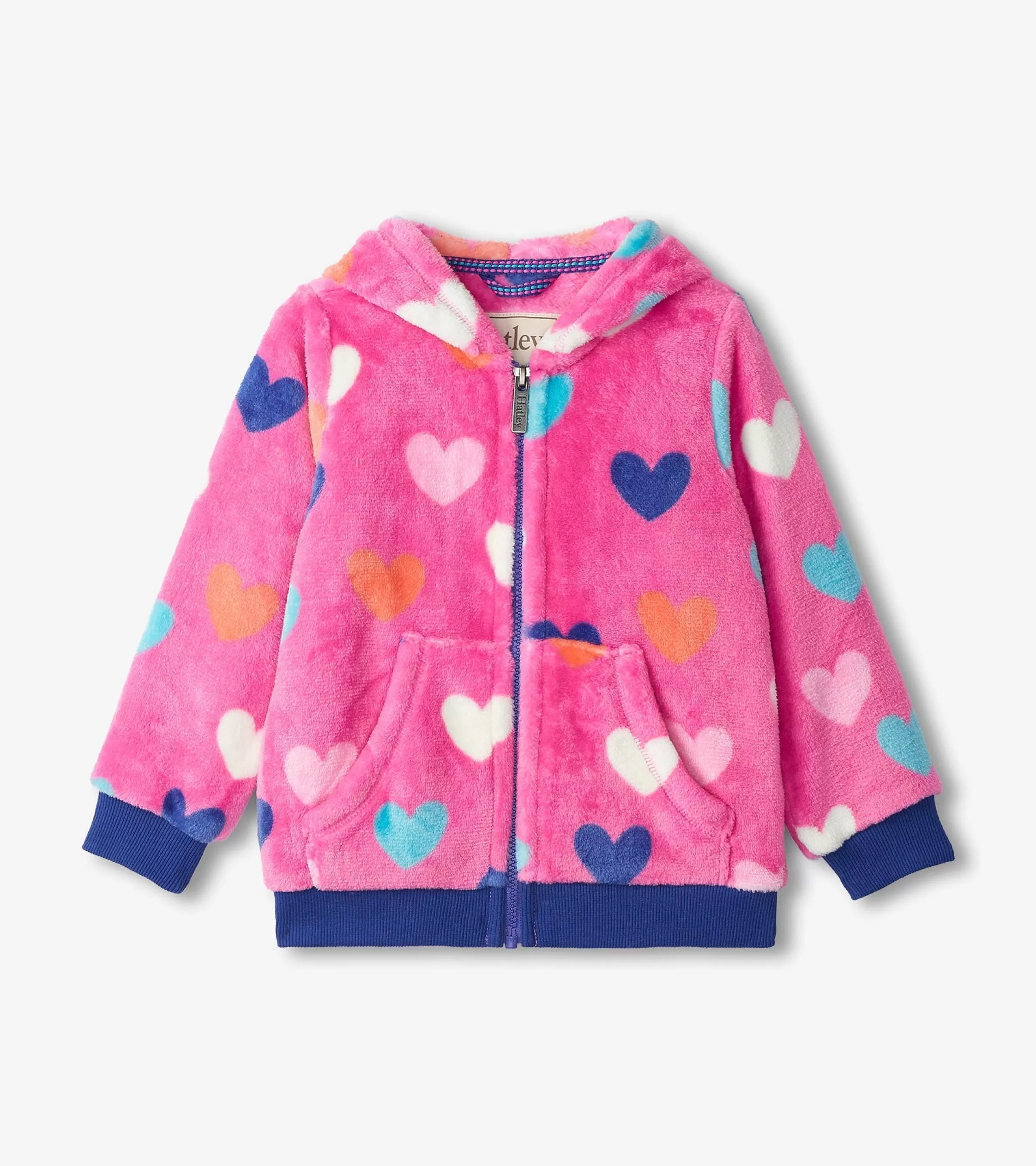 Hatley Outerwear | Sweaters*Girls Hearts Fleece Zip-Up Hoodie