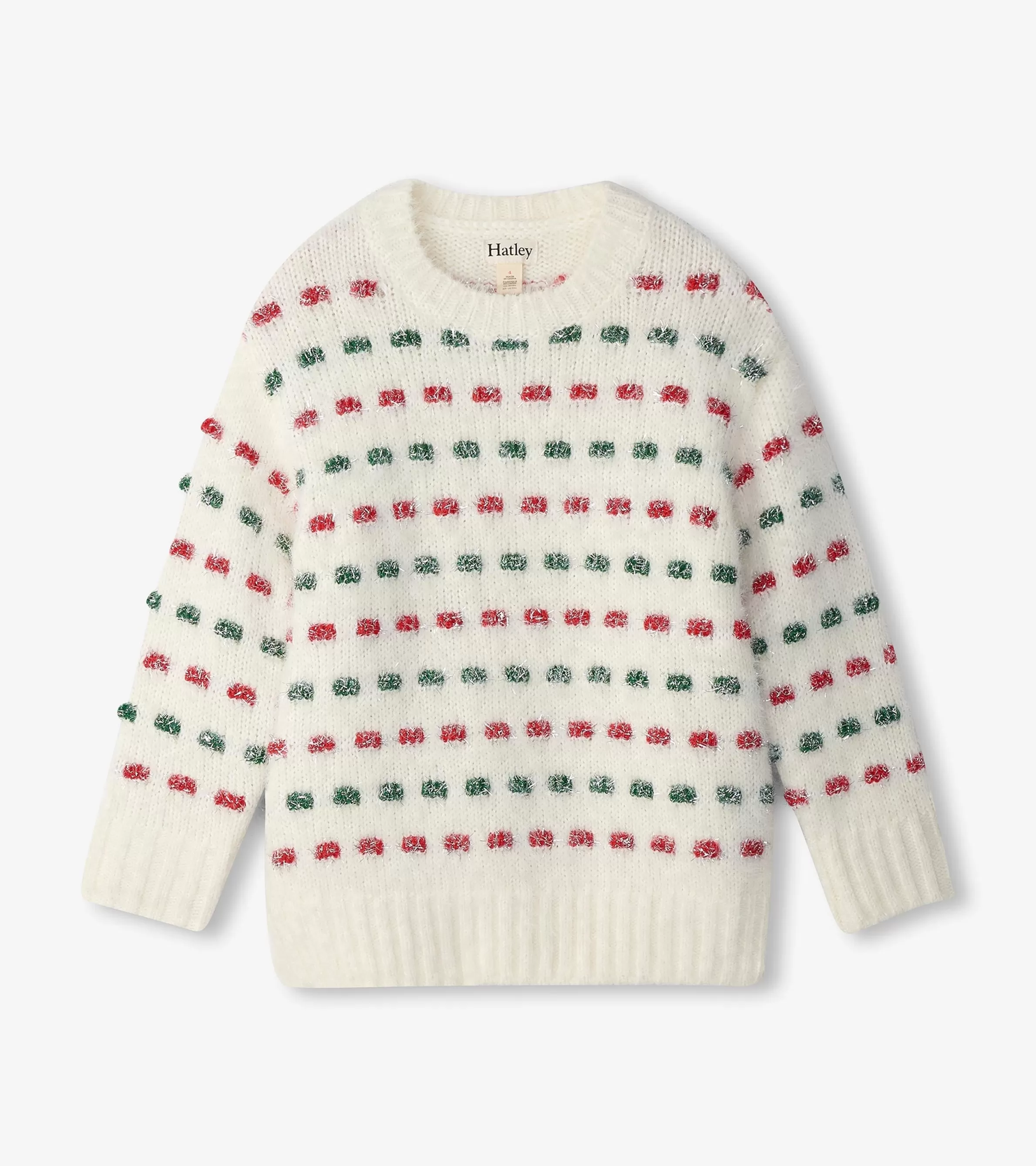 Hatley Sweaters*Girls Holiday Basket Weave Sweater