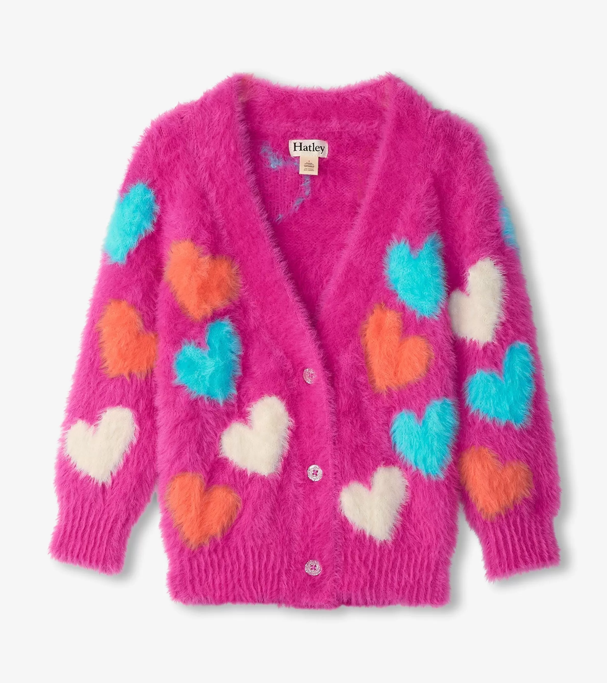 Hatley Sweaters*Girls Jumbo Hearts Cardigan