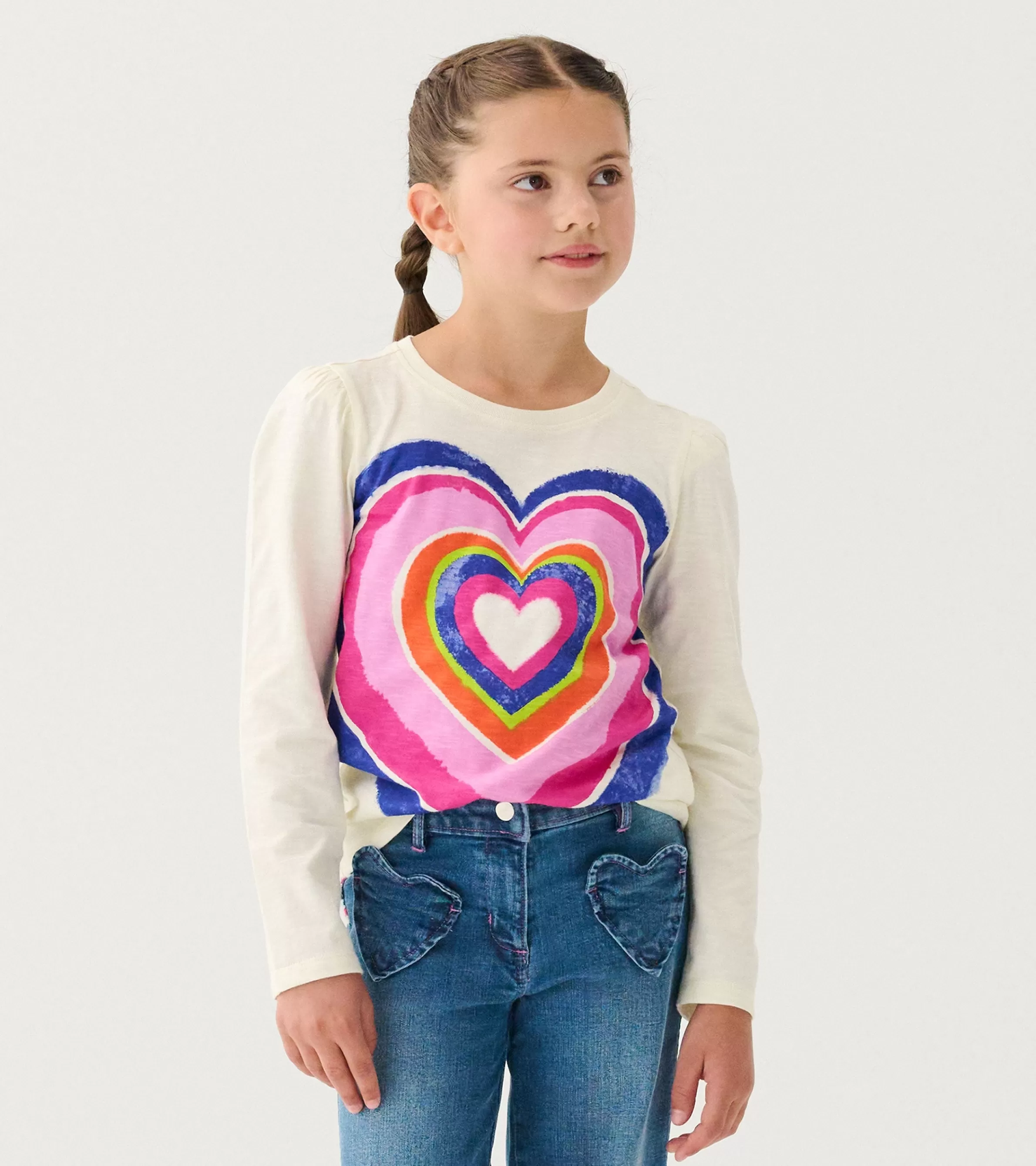 Hatley Tops*Girls Layered Hearts Long Sleeve Graphic Tee