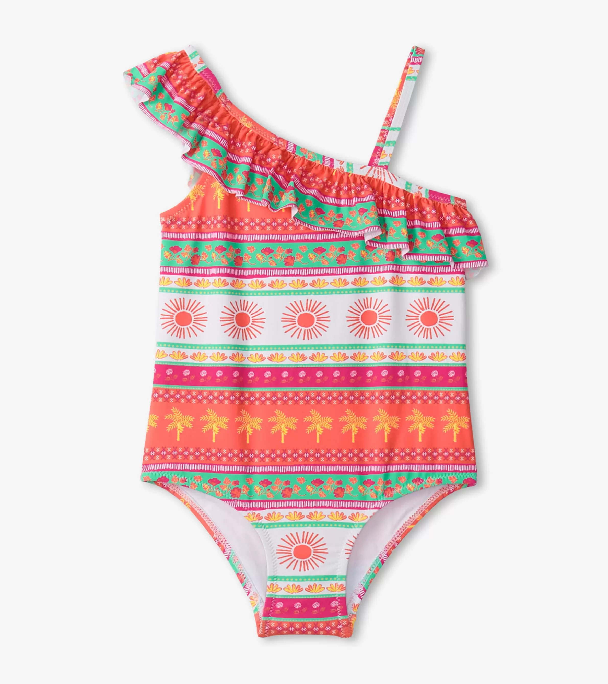 Hatley Swimwear | Swimwear*Girls Ornate Tropicals Ruffle Trim Swimsuit