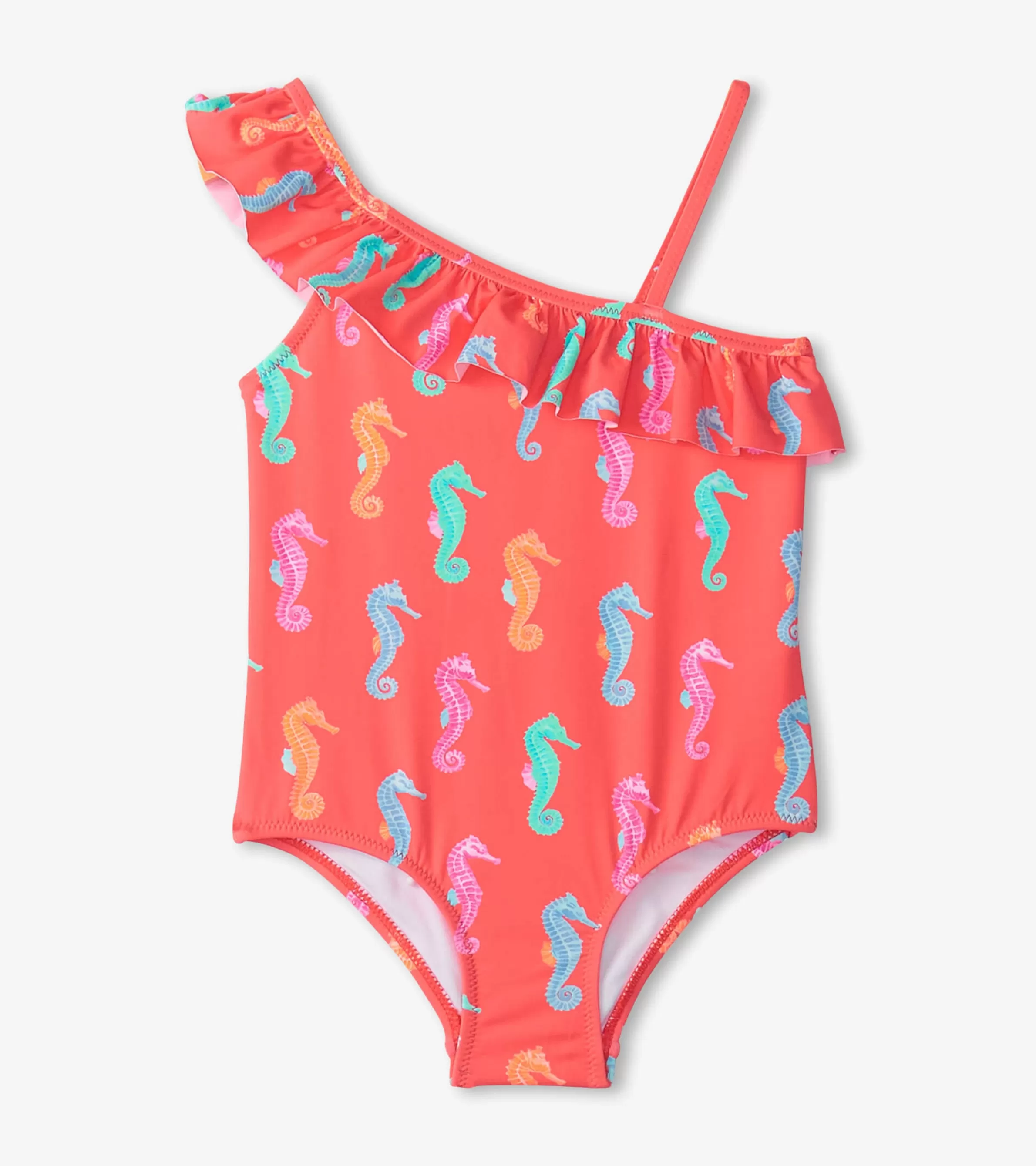 Hatley Swimwear | Swimwear*Girls Painted Sea Horses Ruffle Trim Swimsuit