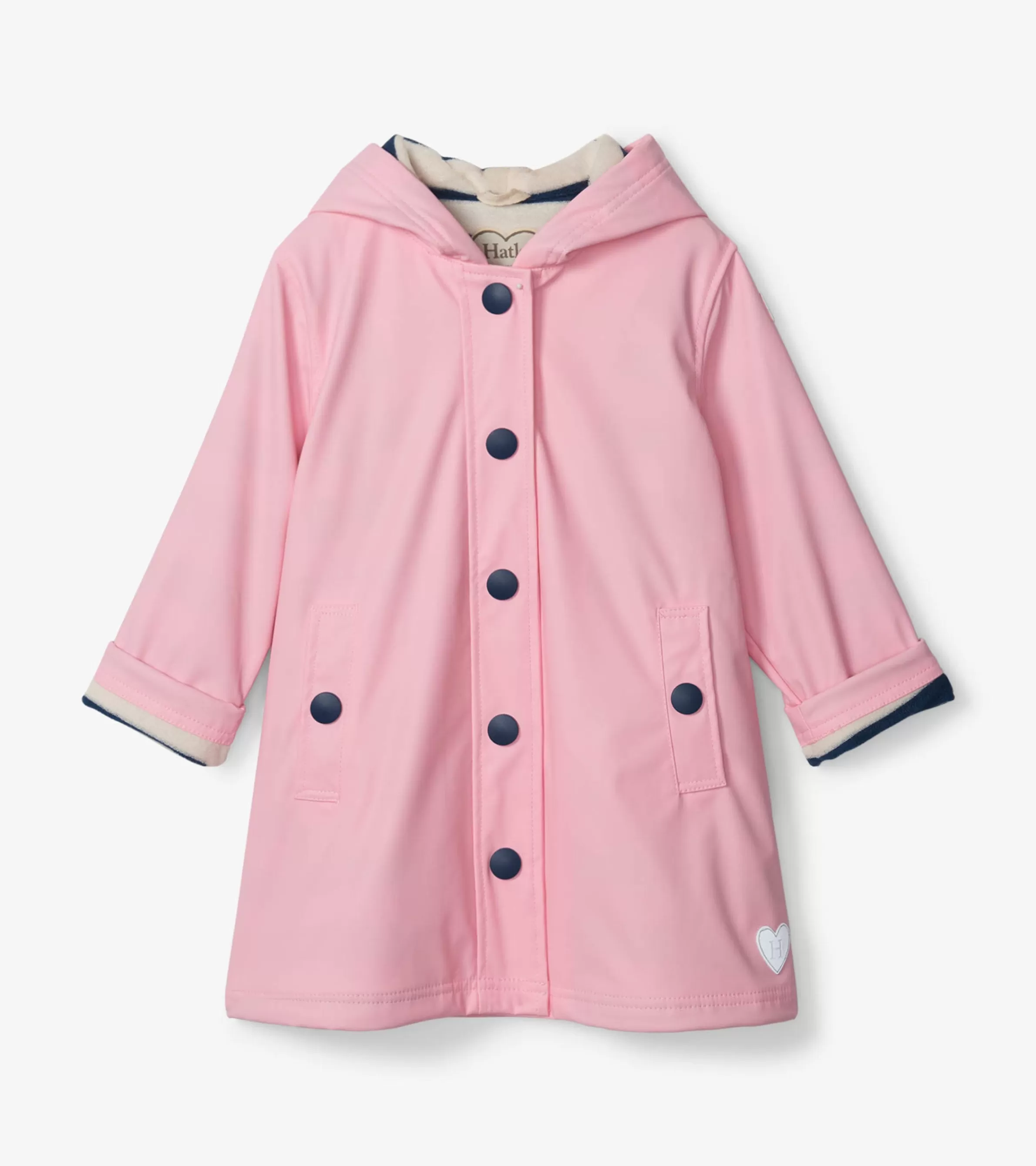 Hatley Rainwear | Rainwear*Girls Pink & Navy Button-Up Rain Jacket