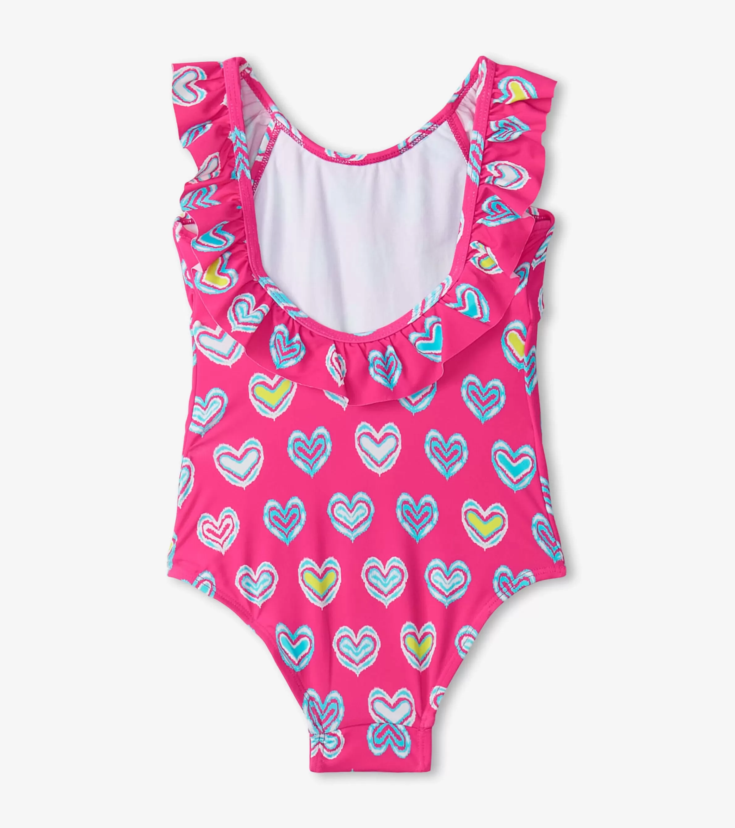 Hatley Swimwear | Swimwear*Girls Pink Shibori Hearts Ruffle Sleeve Swimsuit