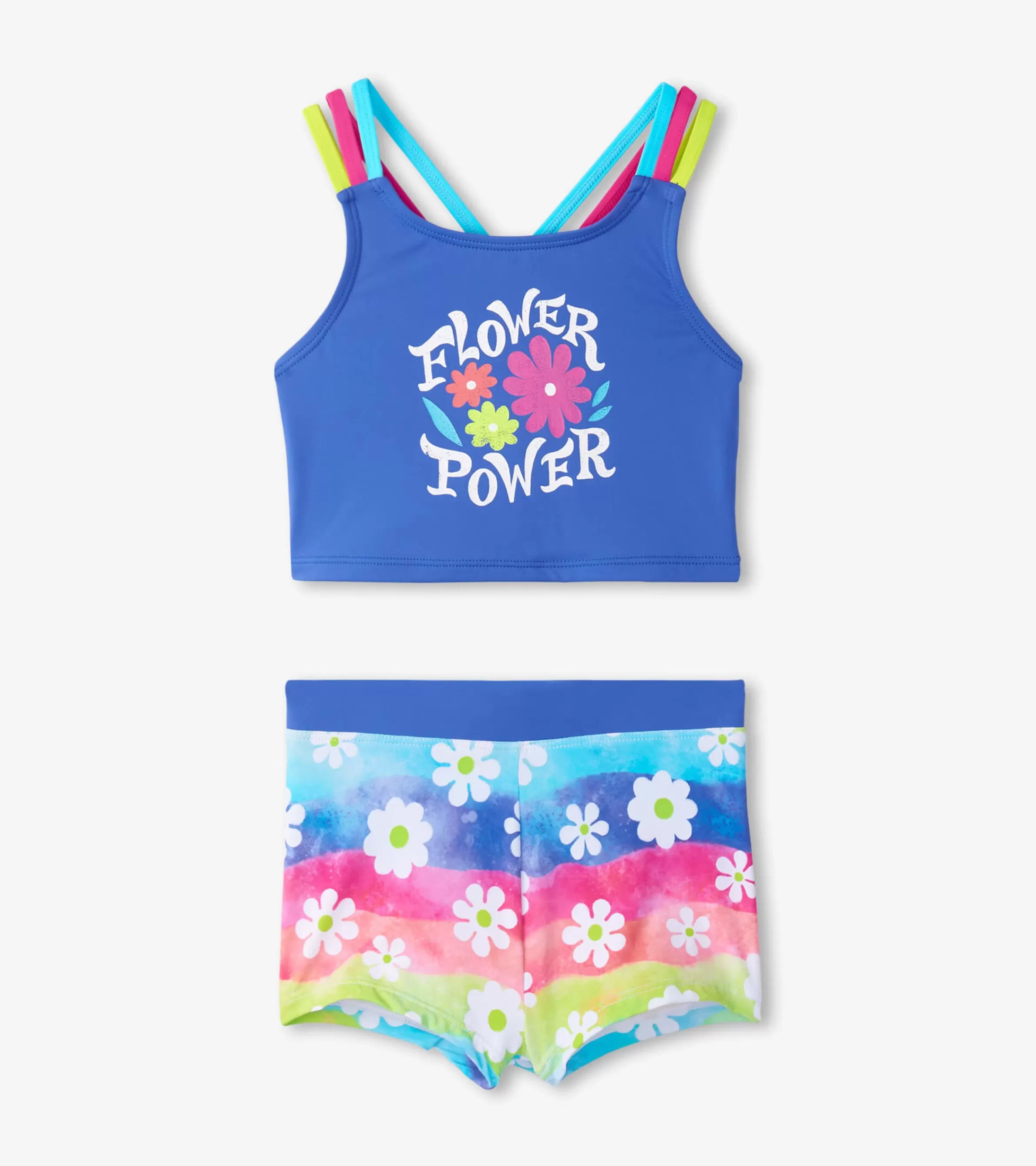 Hatley Swimwear | Swimwear*Girls Rainbow Flower Two-Piece Crop Top Bikini Set