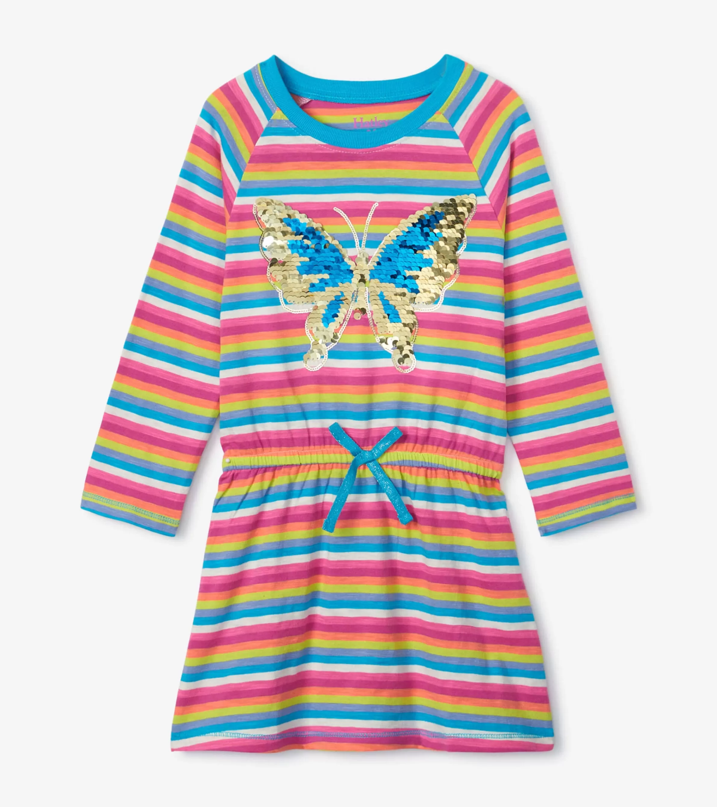 Hatley Dresses*Girls Rainbow Stripes Drop Waist Dress