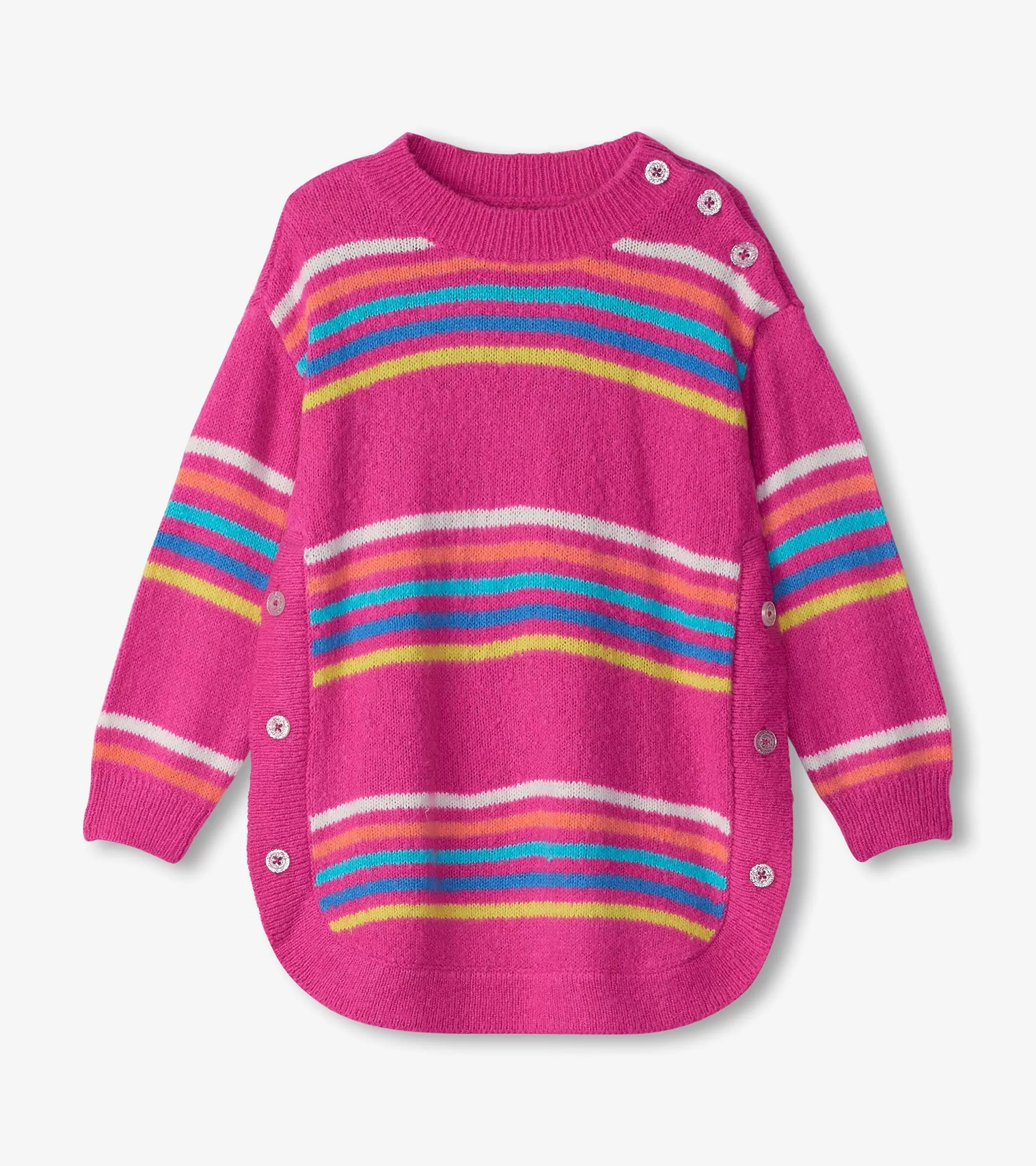 Hatley Sweaters*Girls Rainbow Stripes Sweater Tunic