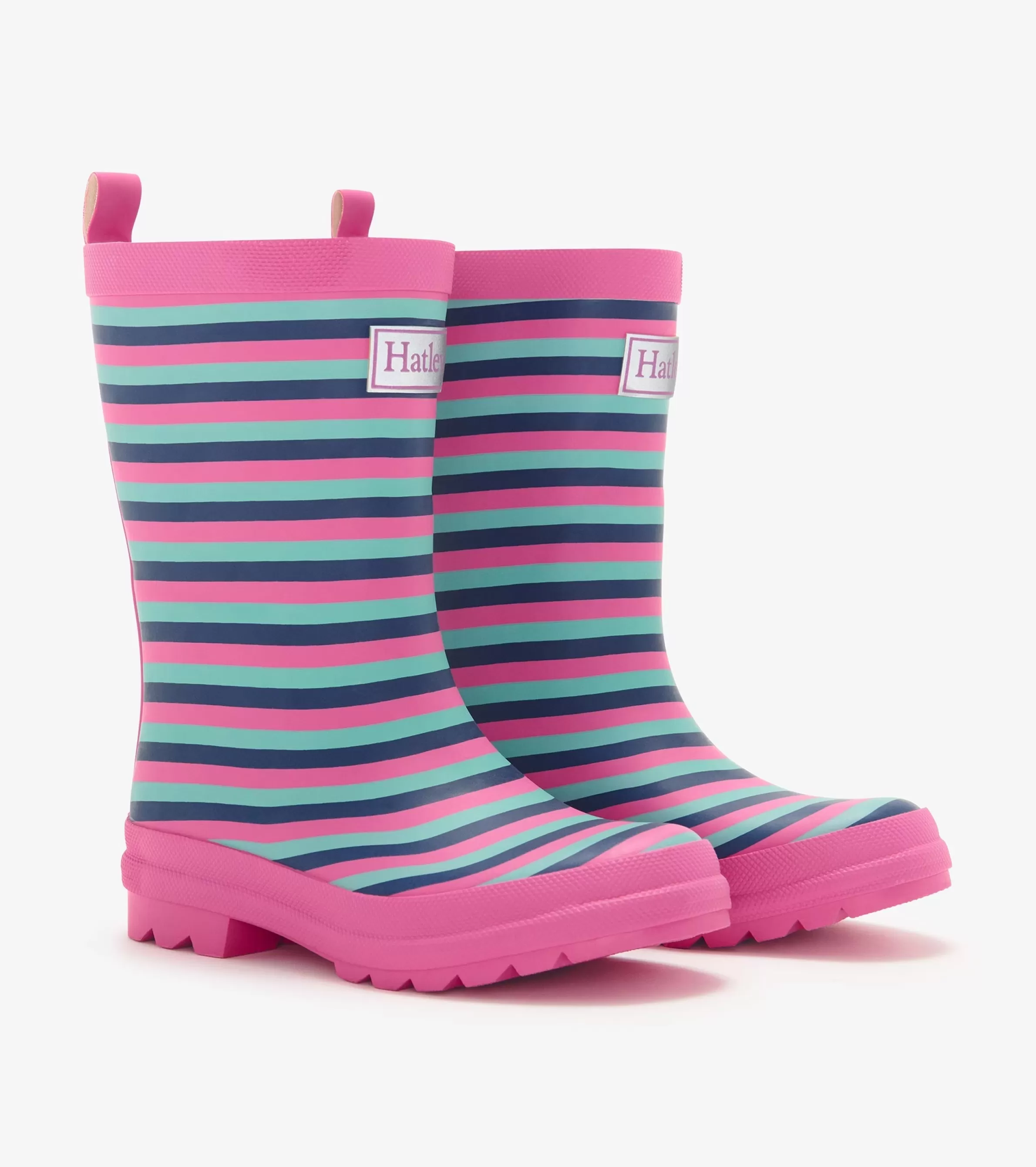 Hatley Rainwear | Rainwear*Girls Rose Violet Stripes Matte Rain Boots