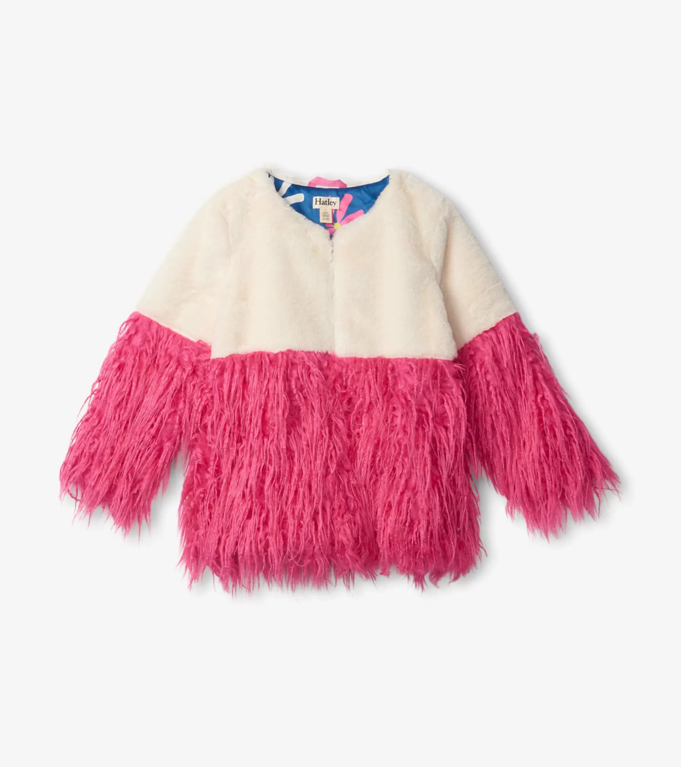 Hatley Sweaters*Girls Sheer Pink Faux Fur Jacket