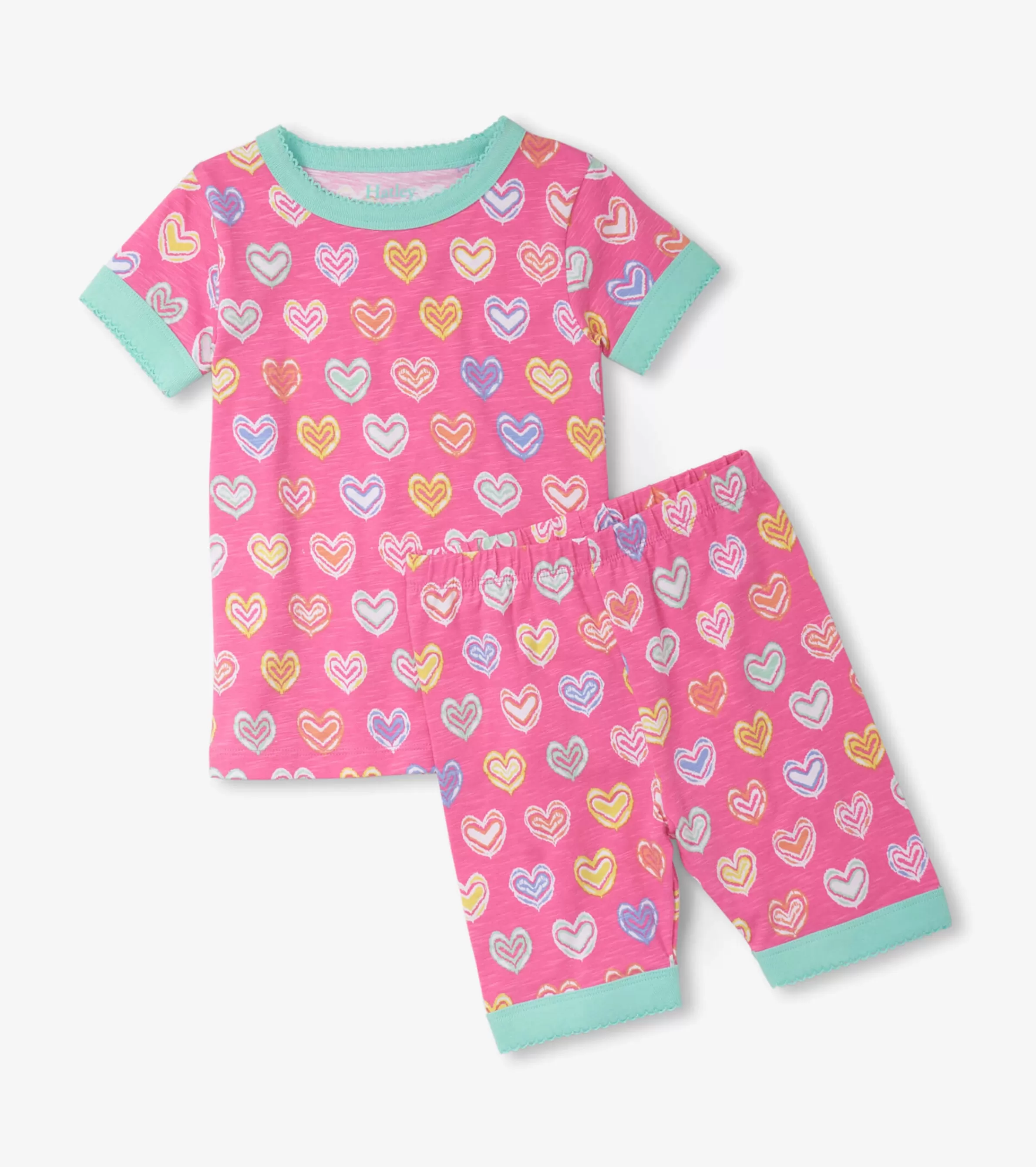 Hatley Sleepwear | Sleepwear*Girls Shibori Hearts Short Pajama Set