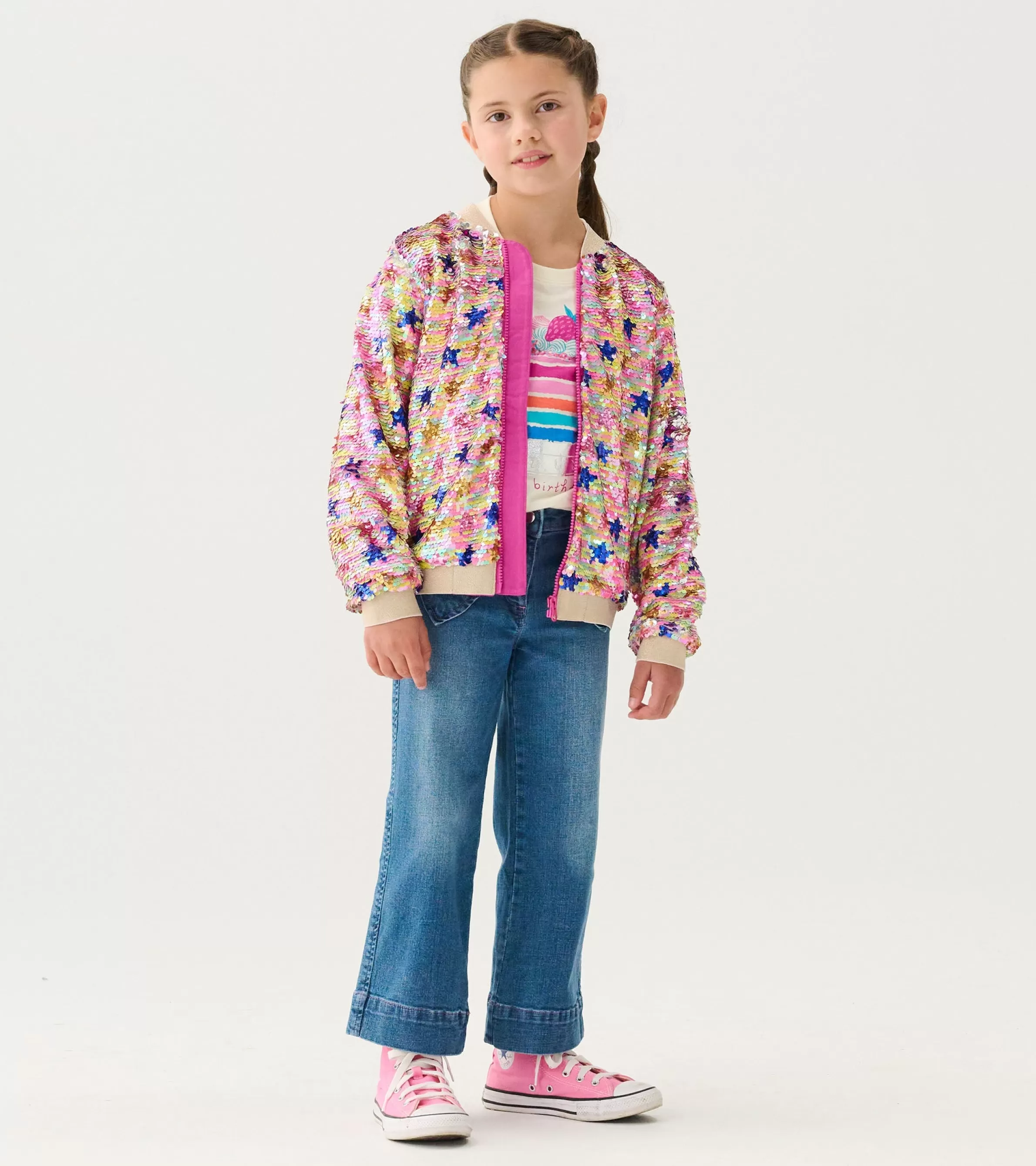 Hatley Sweaters*Girls Star Party Sequined Bomber Jacket