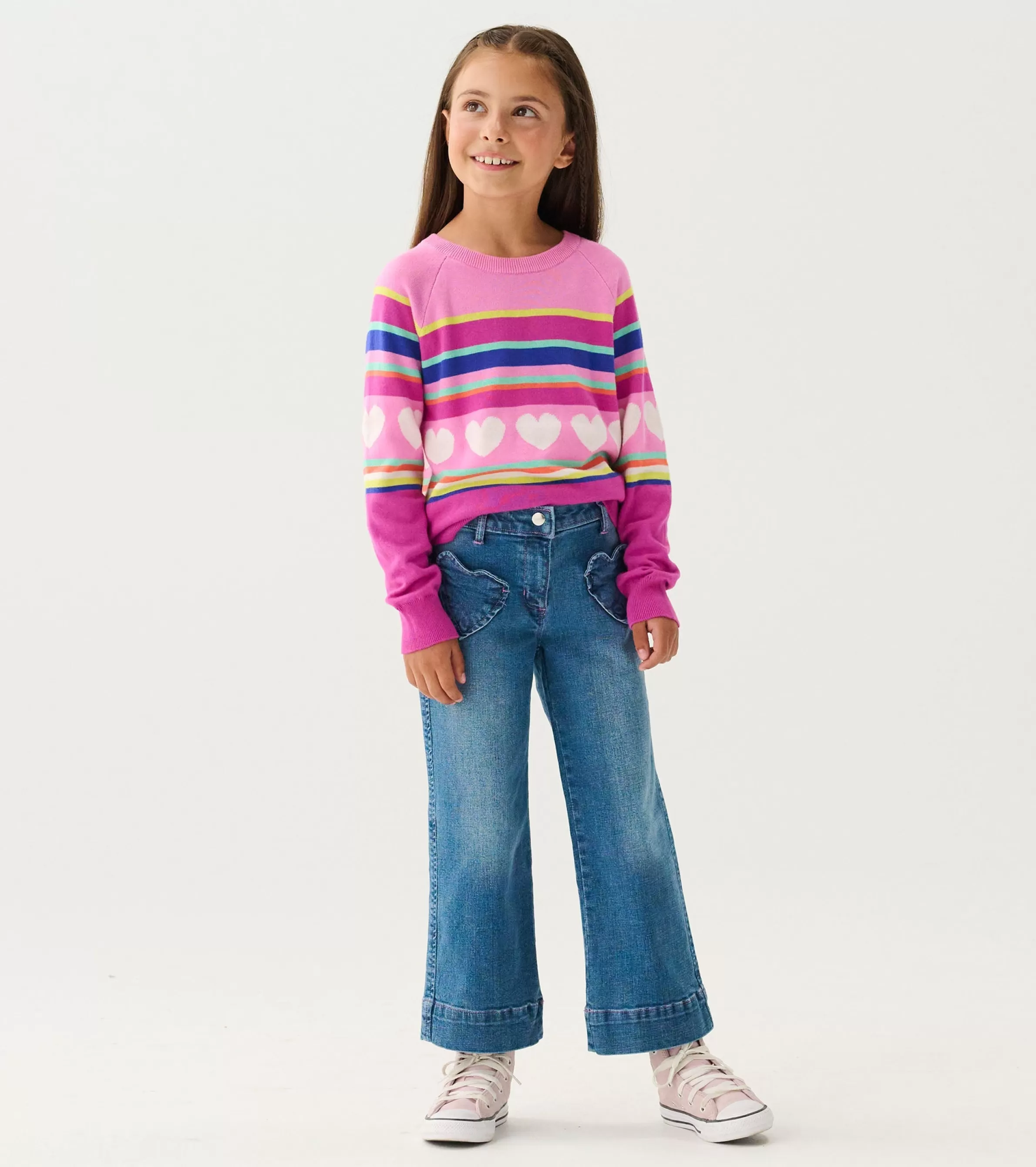 Hatley Bottoms*Girls Stretch Denim Wide Leg Pants