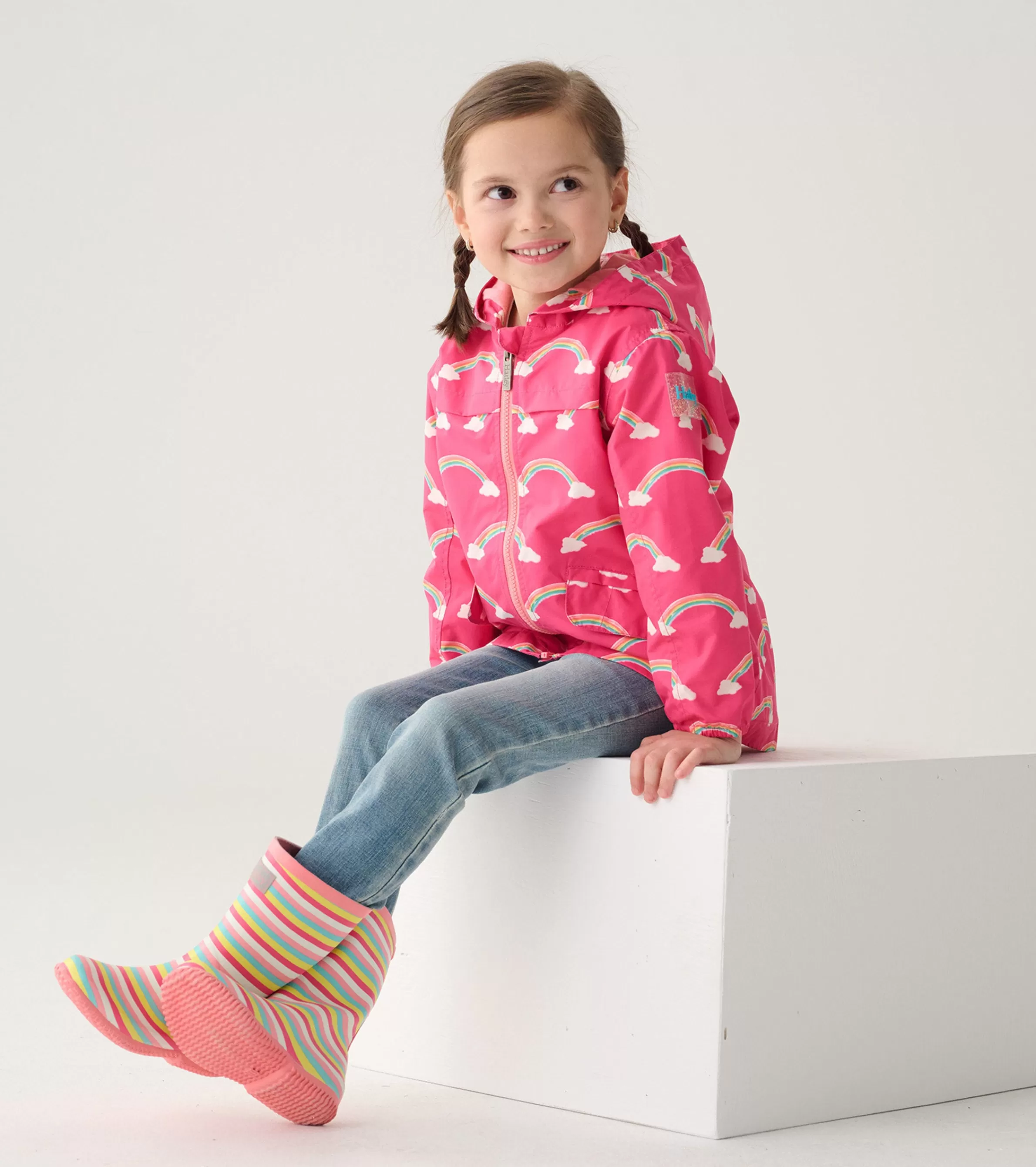 Hatley Rainwear | Rainwear*Girls Summer Rainbow Zip-Up Lightweight Rain Jacket