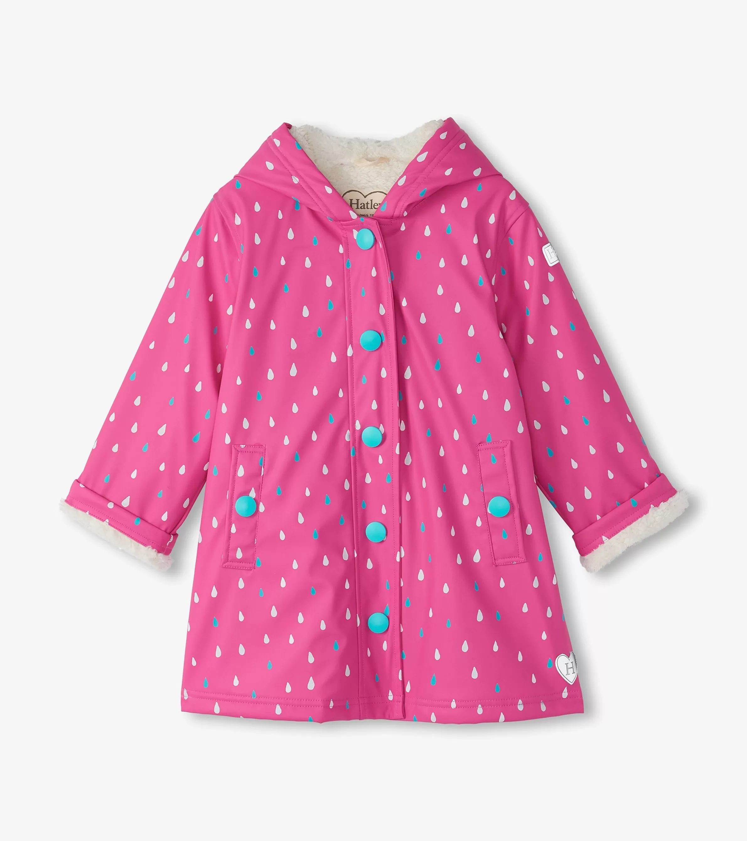 Hatley Rainwear | Rainwear*Girls Tiny Dots Sherpa Lined Button-Up Rain Jacket