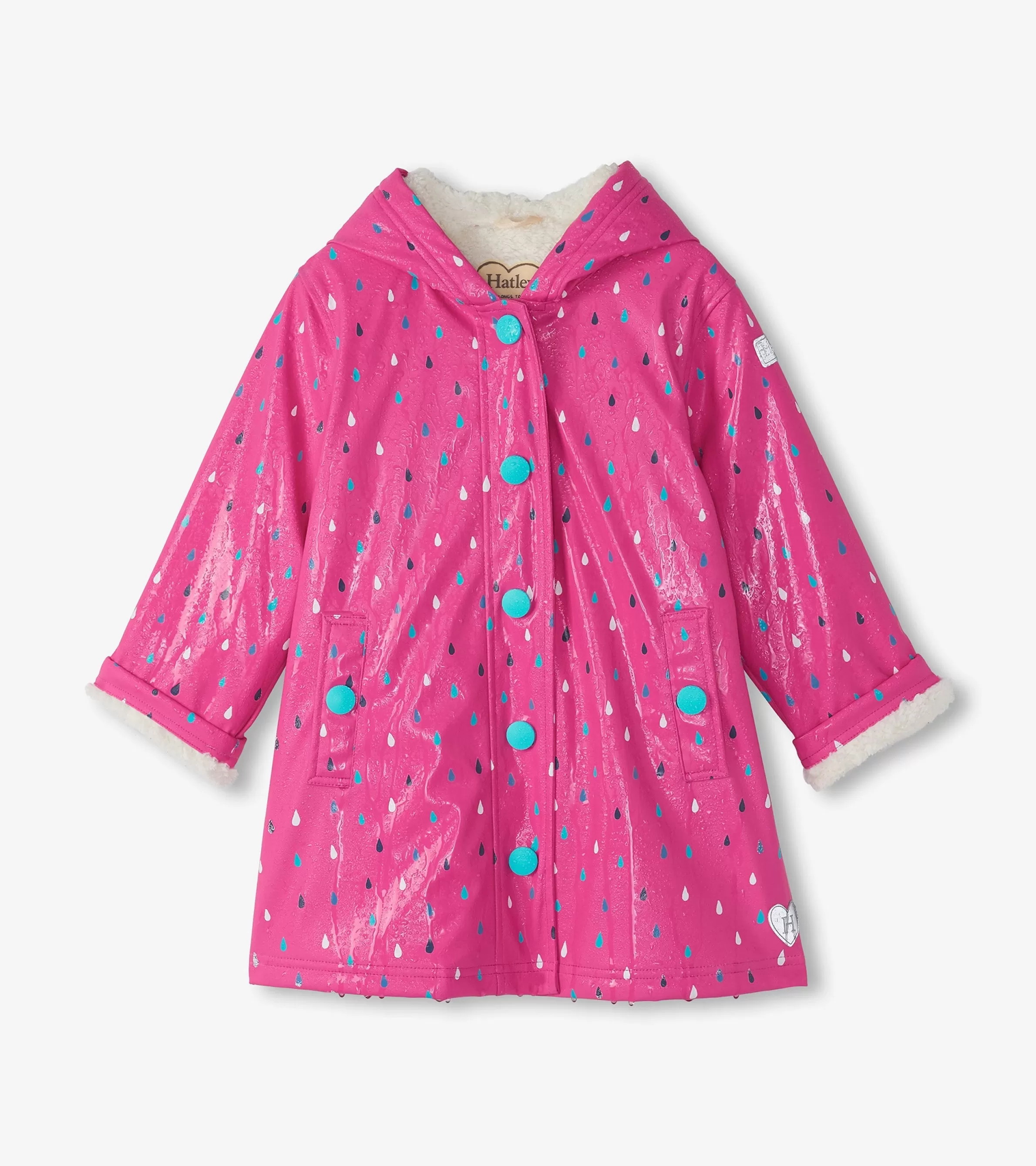 Hatley Rainwear | Rainwear*Girls Tiny Dots Sherpa Lined Button-Up Rain Jacket