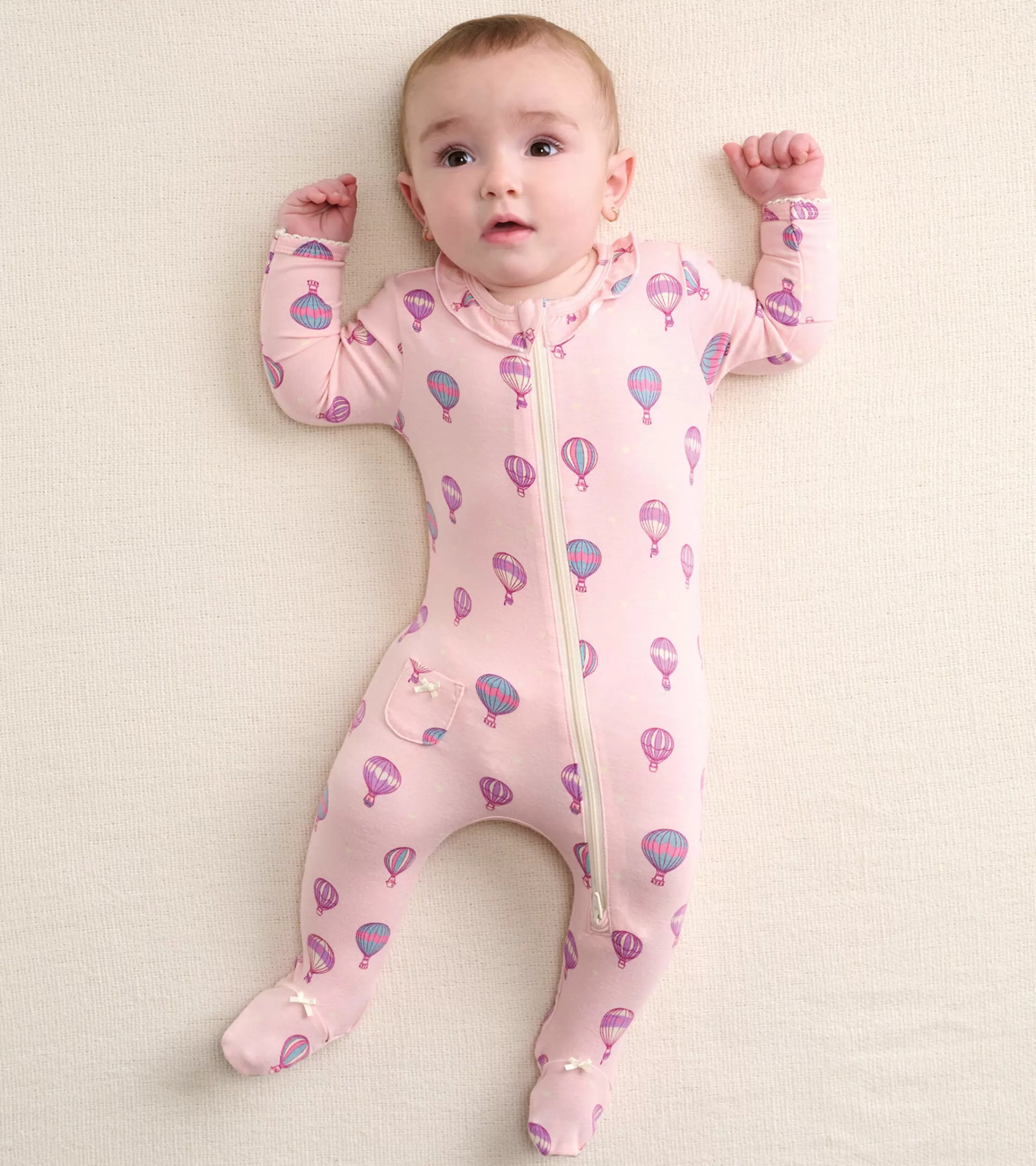 Hatley Sleepwear | Sleepwear*Hot Air Balloons Newborn Ruffle Footed Sleeper