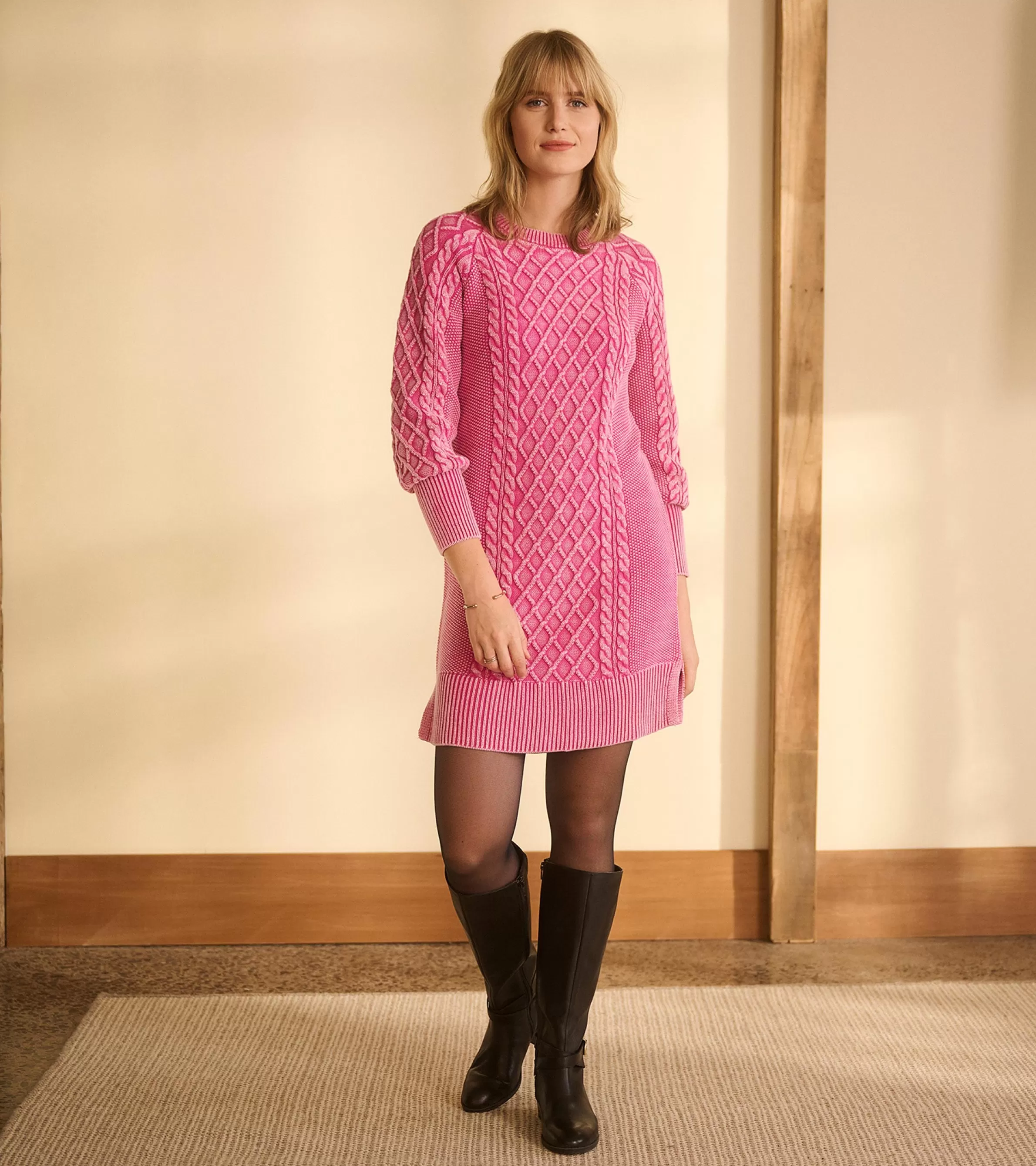 Women Hatley Dresses*Juliet Cable Knit Dress - Raspberry Pink