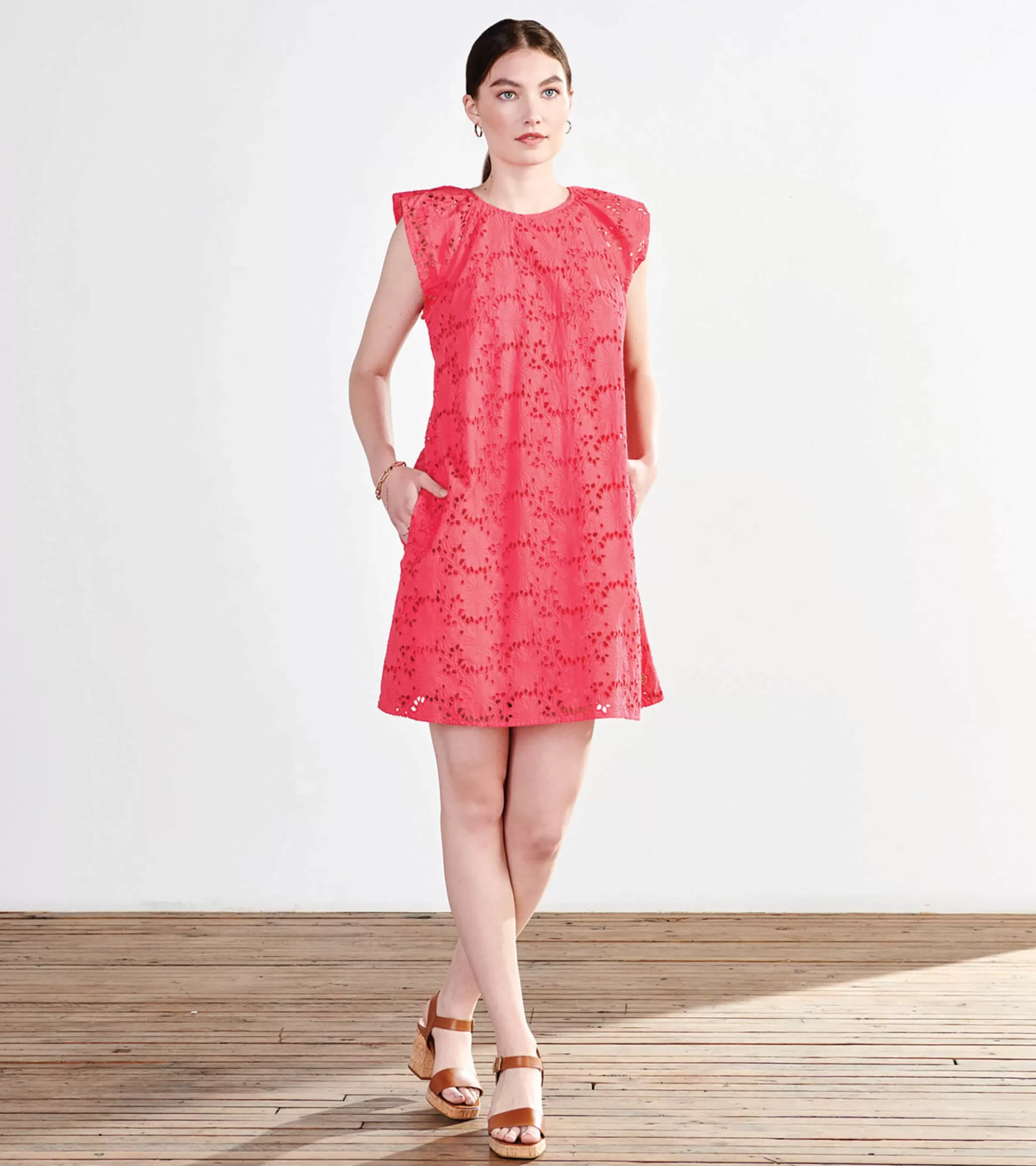 Women Hatley Dresses*Kaia Eyelet Dress - Rouge Red