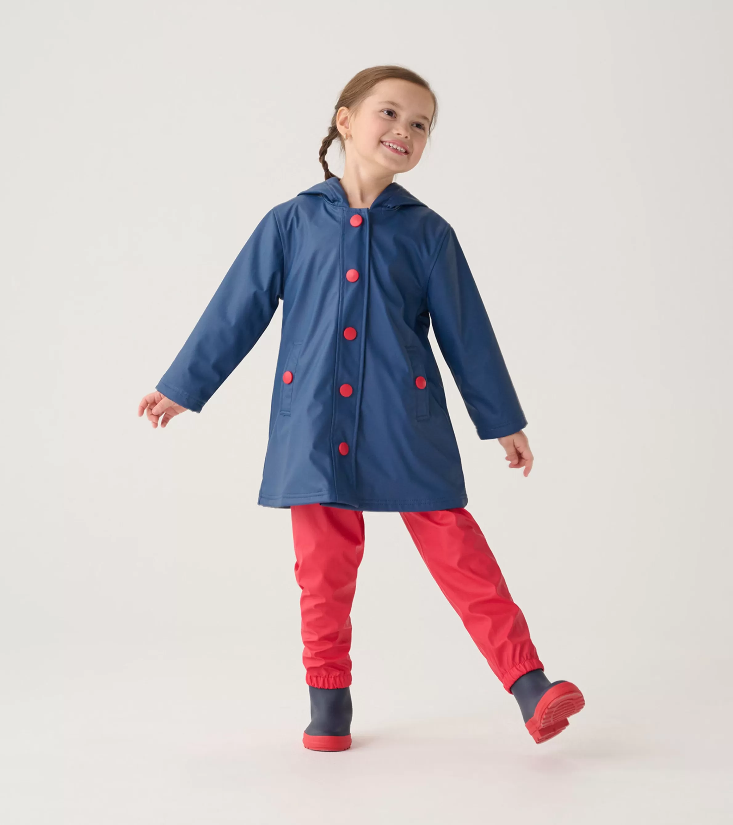 BOY Hatley Rainwear | Rainwear*Kids Navy & Red Button-Up Rain Jacket