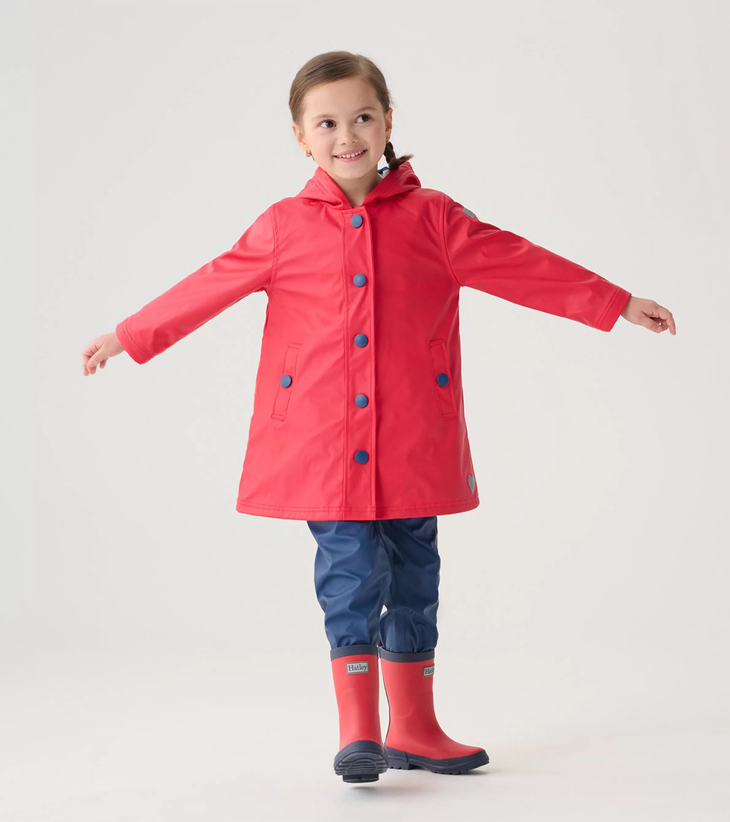 BOY Hatley Rainwear | Rainwear*Kids Red & Navy Button-Up Rain Jacket