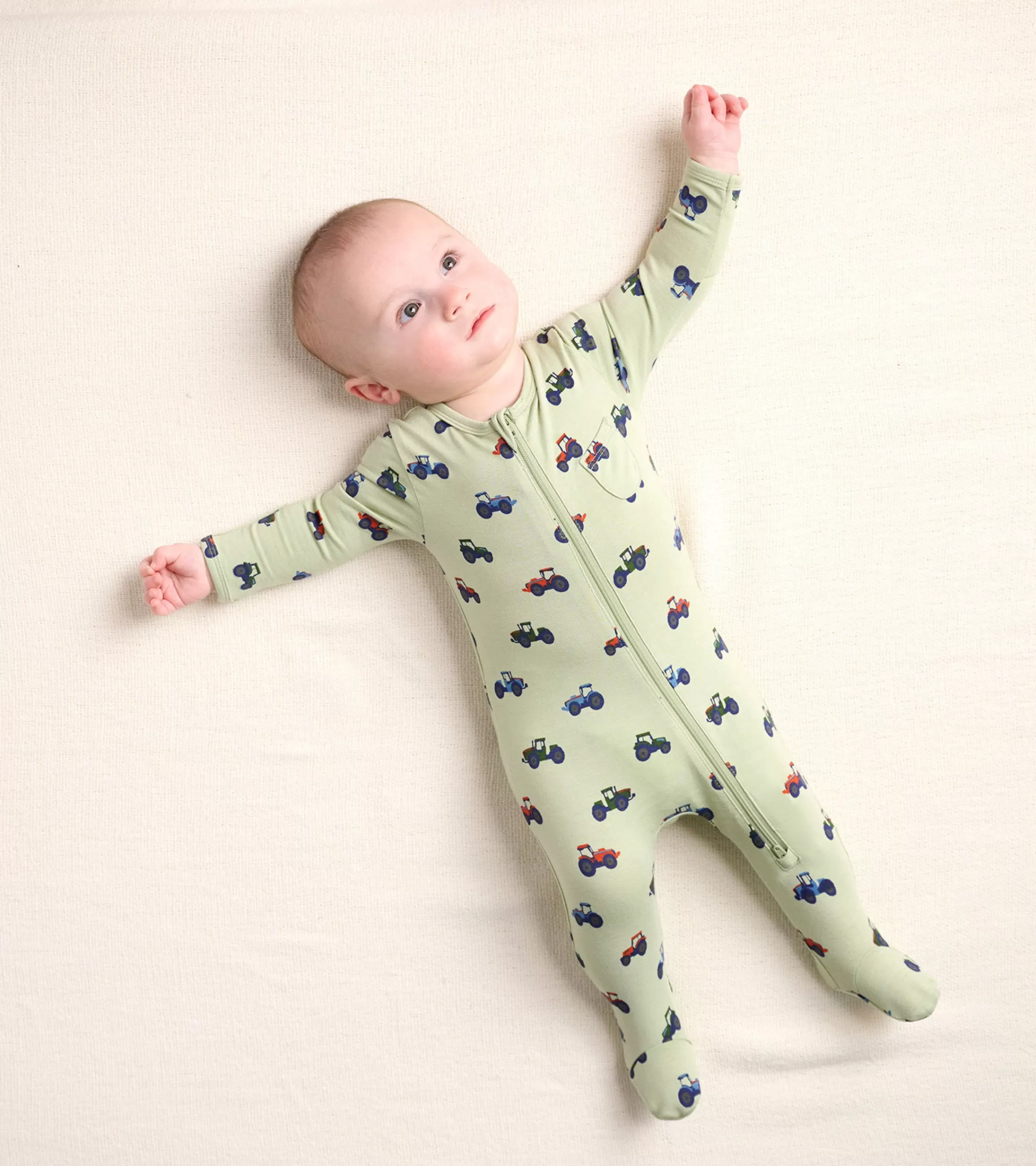 Hatley Sleepwear | Sleepwear*Little Tractors Newborn Zip-Up Footed Sleeper