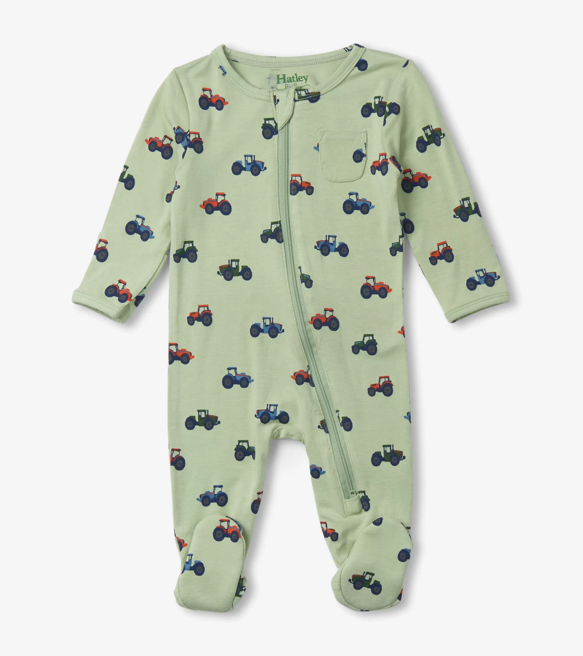 Hatley Sleepwear | Sleepwear*Little Tractors Newborn Zip-Up Footed Sleeper