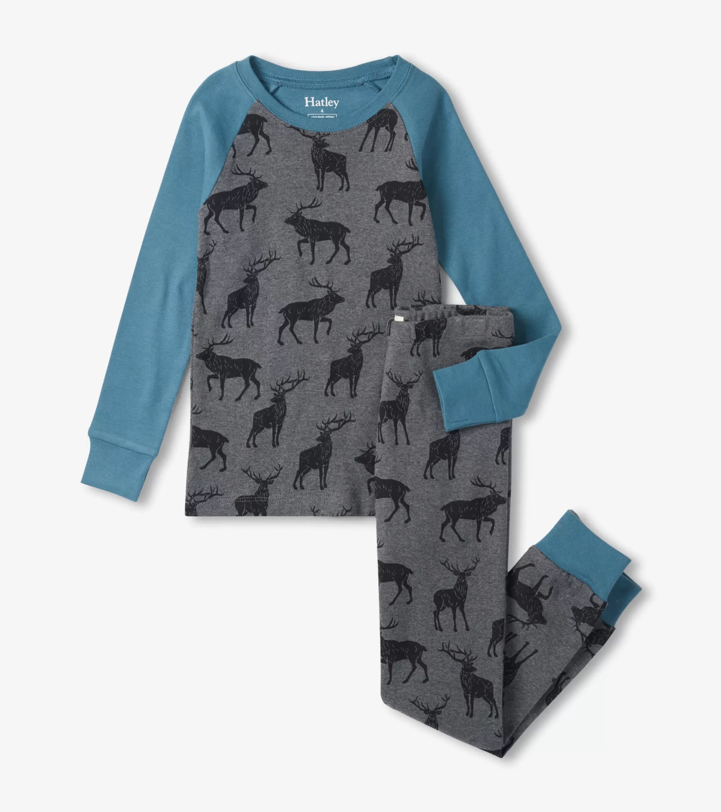 BOY Hatley Sleepwear | Sleepwear*Magestic Elks Raglan Kids Organic Cotton Pajama Set