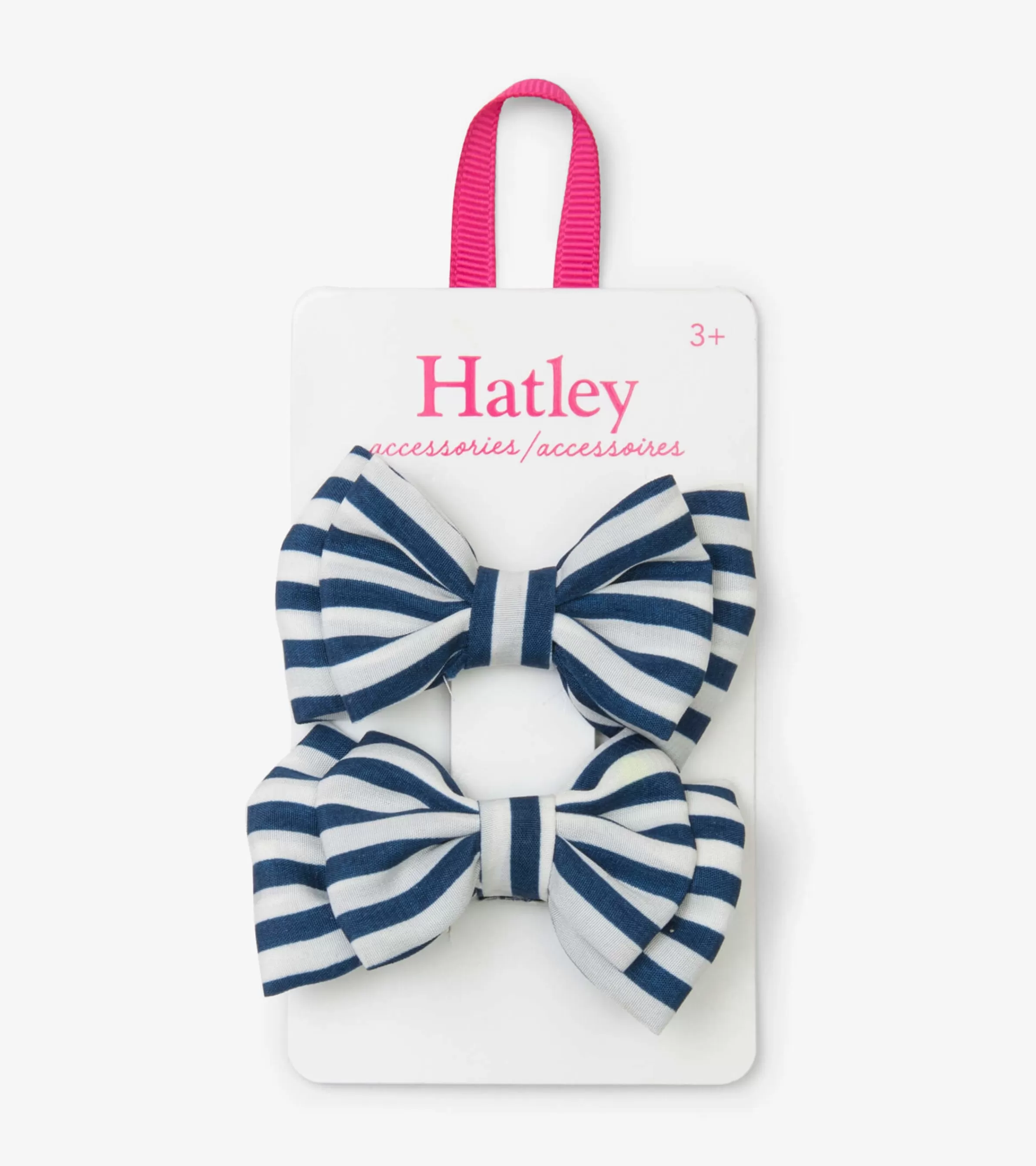 Hatley Accessories*Navy Stripe Bows Hair Clips