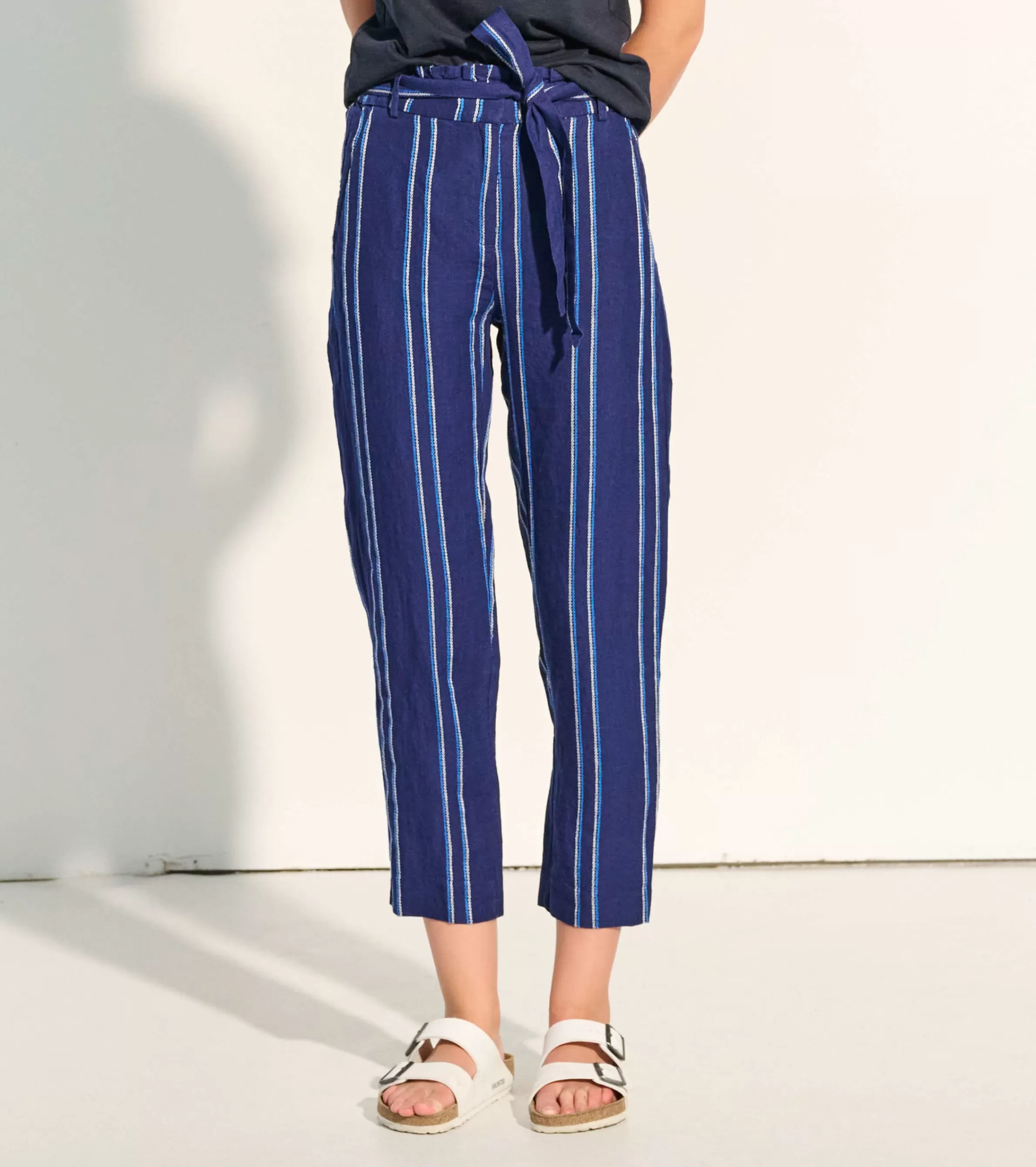 Women Hatley Bottoms*Paper Bag Pants - Beach Stripes