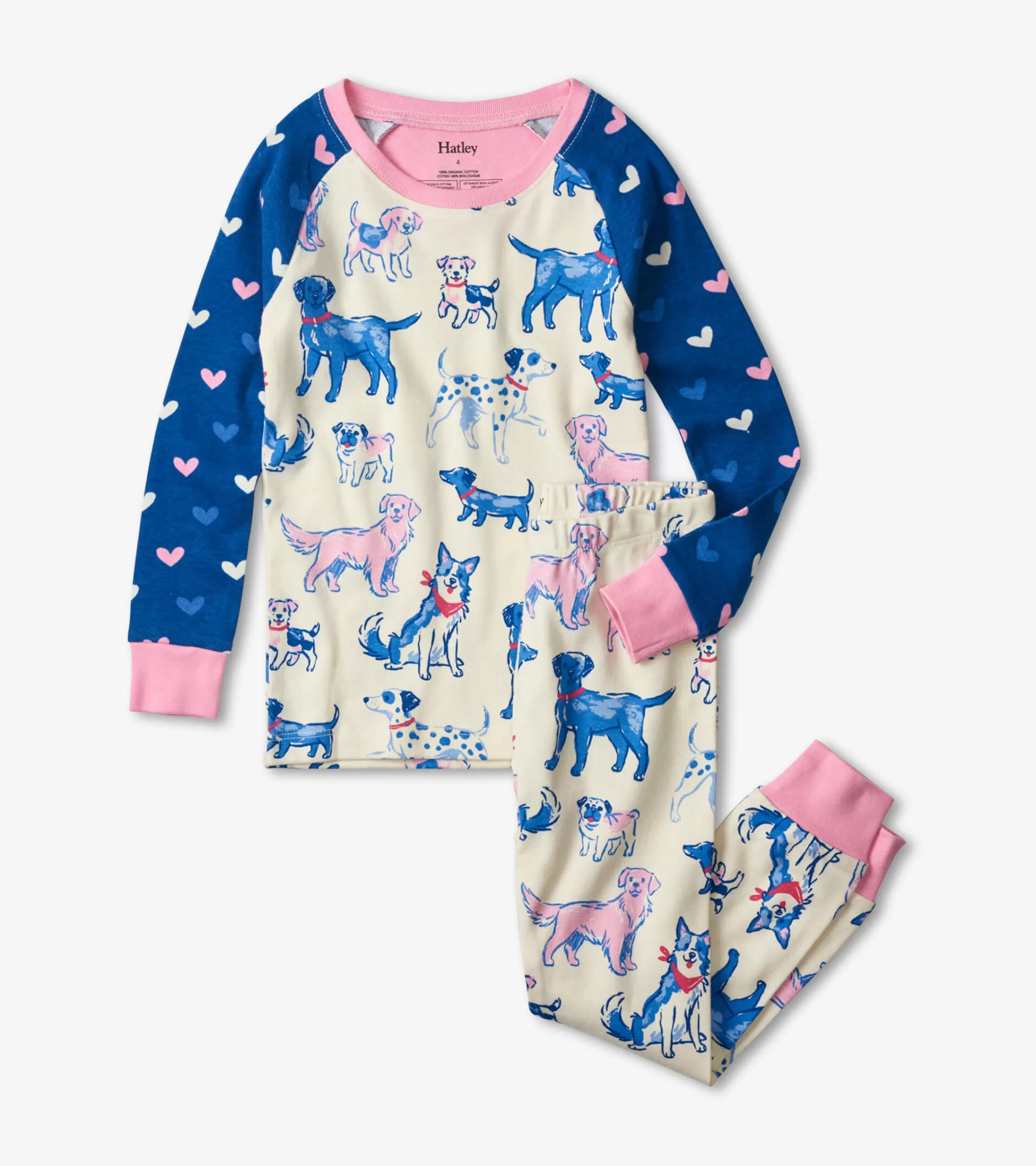 Hatley Sleepwear | Sleepwear*Pink Pups Organic Cotton Raglan Pajama Set