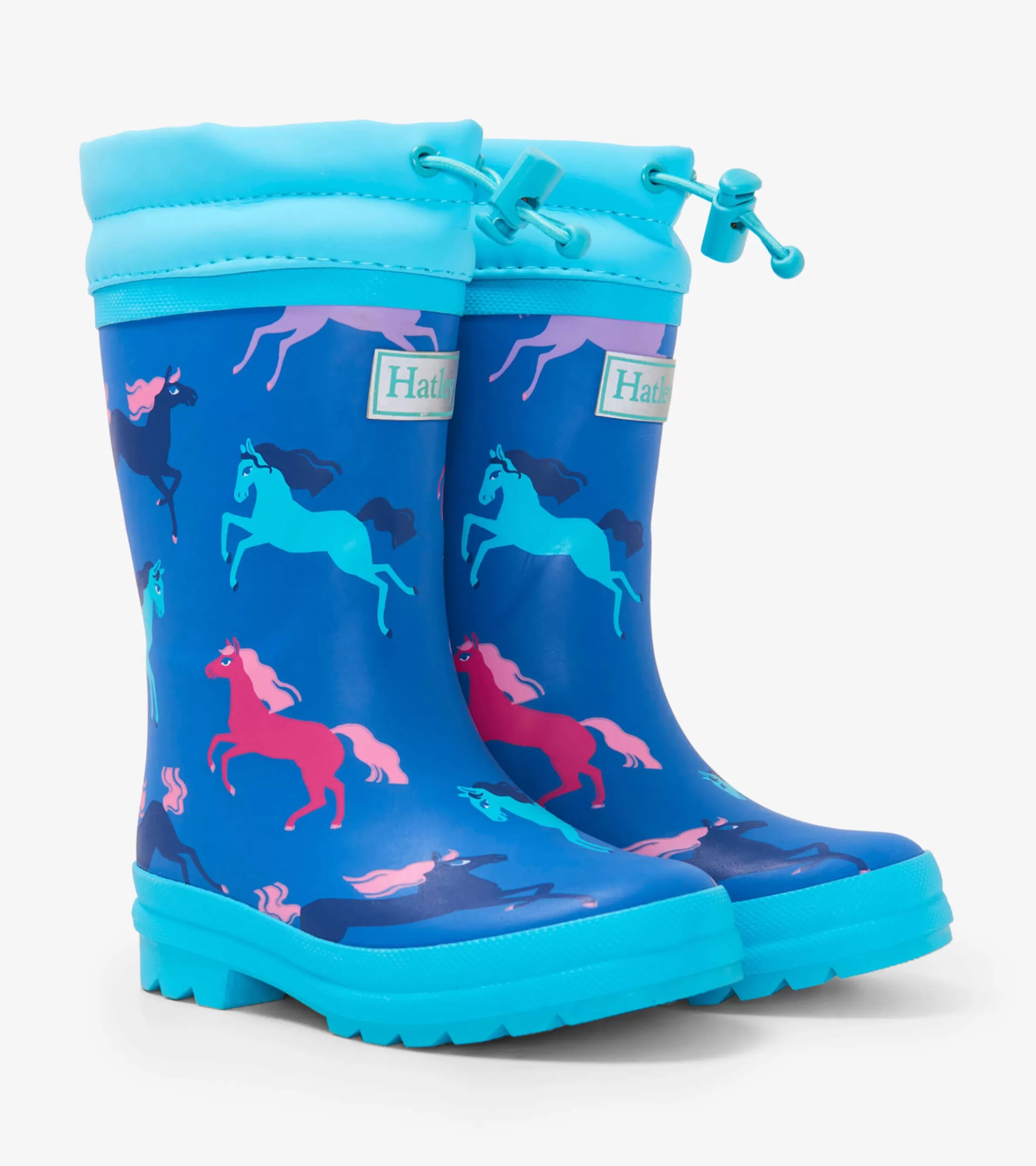 Hatley Rainwear | Rainwear*Prancing Horses Sherpa Lined Kids Rain Boots