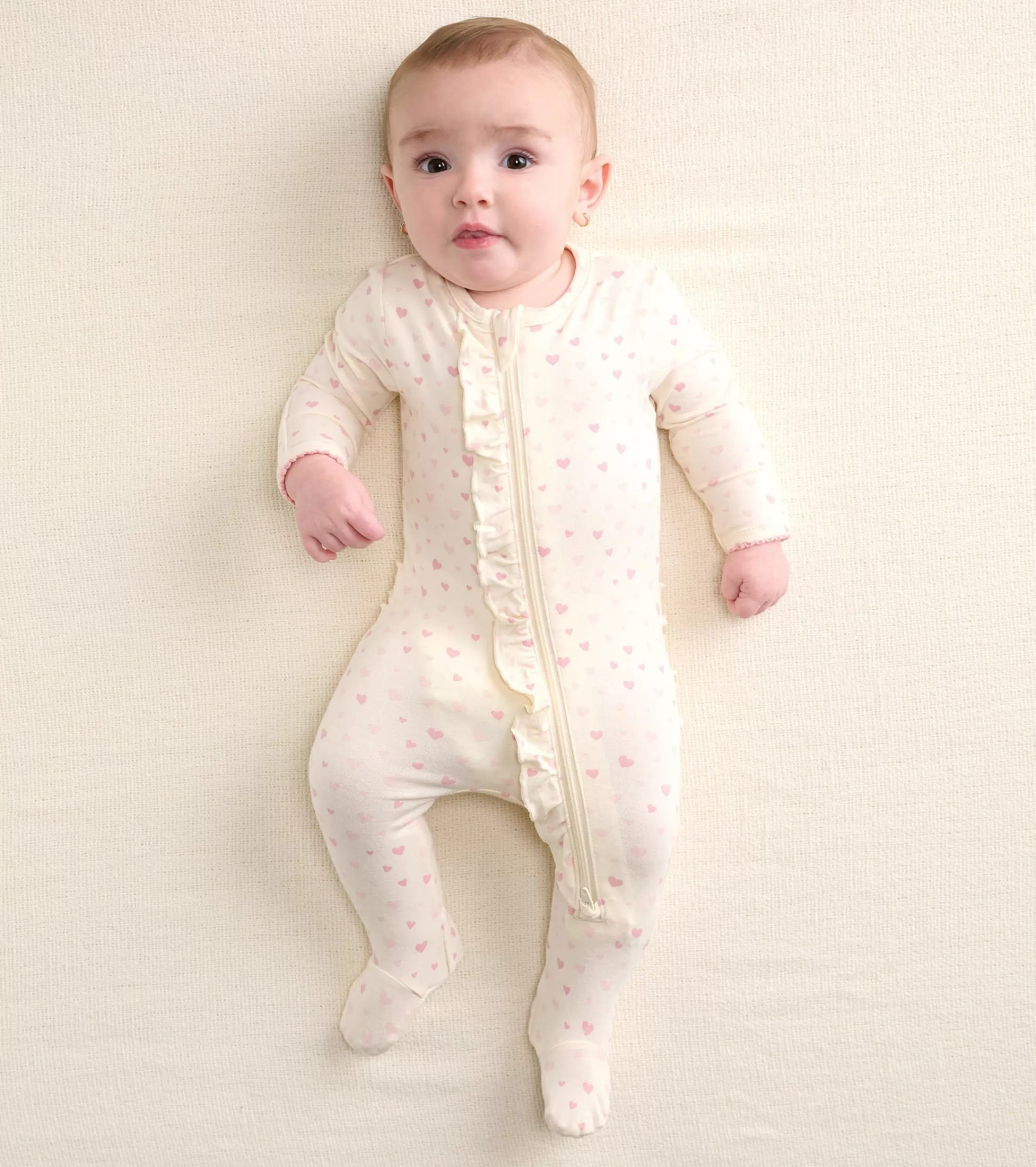 Hatley Sleepwear | Sleepwear*Pretty Hearts Newborn Ruffle Footed Sleeper