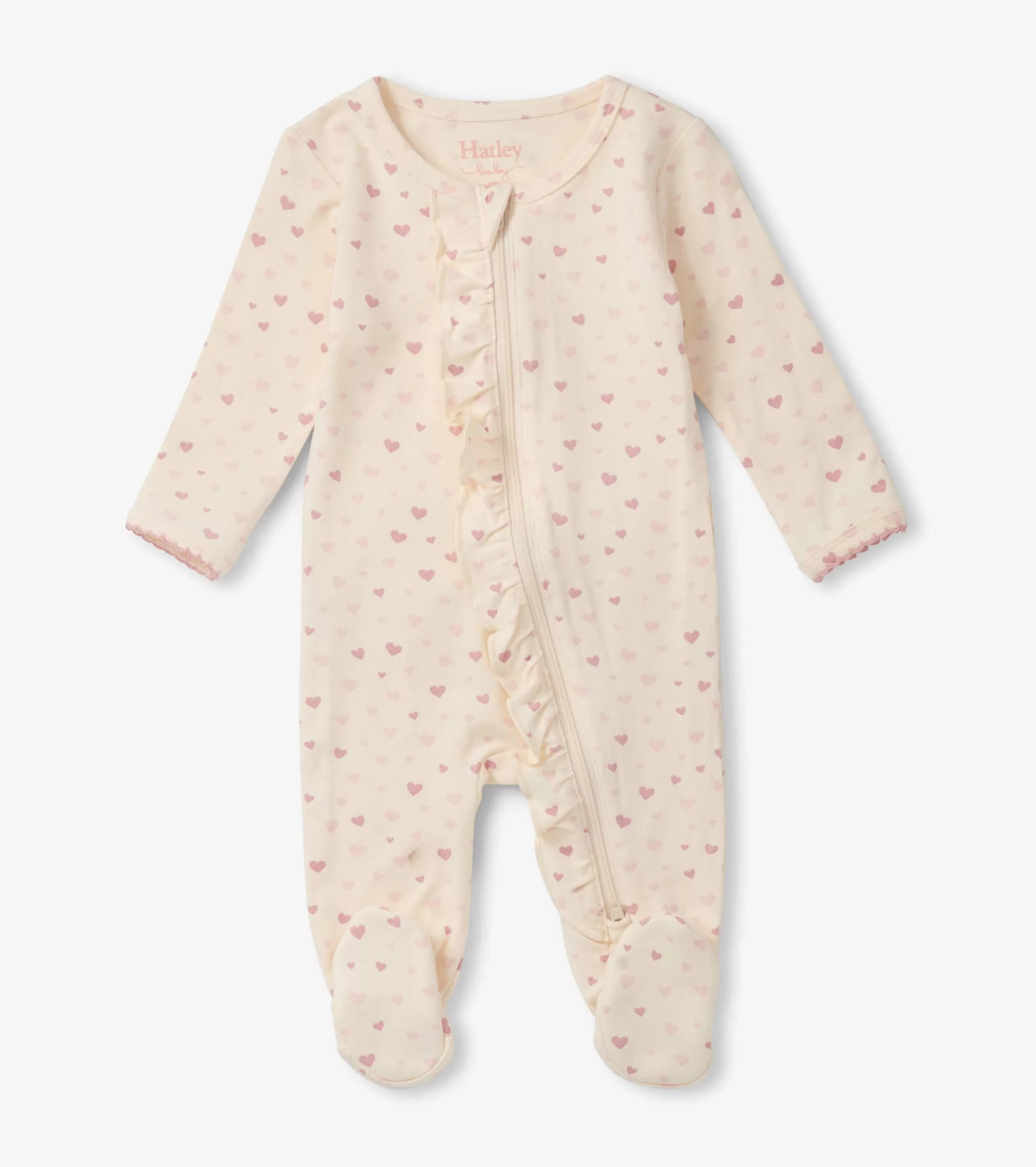 Hatley Sleepwear | Sleepwear*Pretty Hearts Newborn Ruffle Footed Sleeper