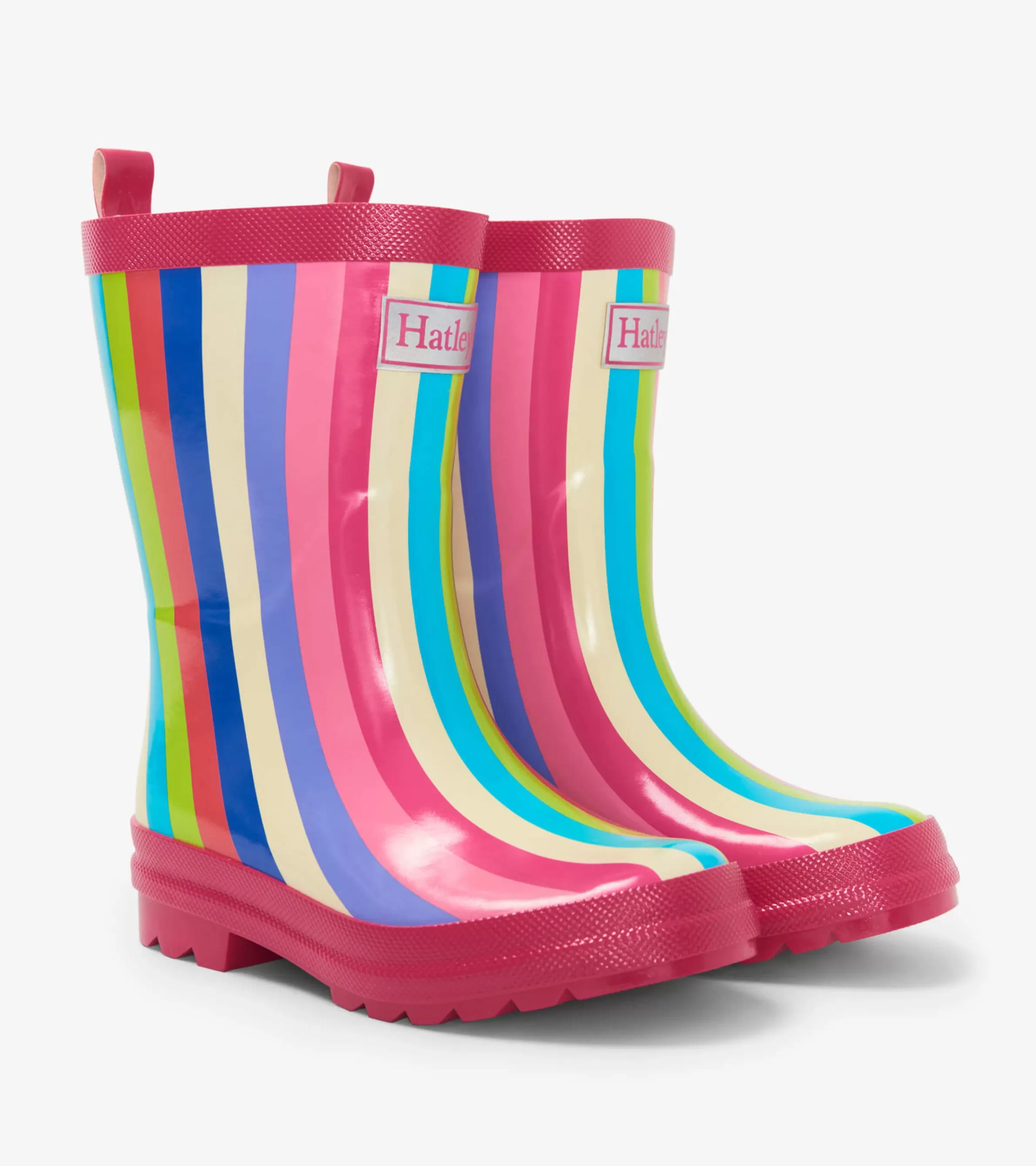 Hatley Rainwear | Rainwear*Rainbow Stripes Shiny Kids Rain Boots