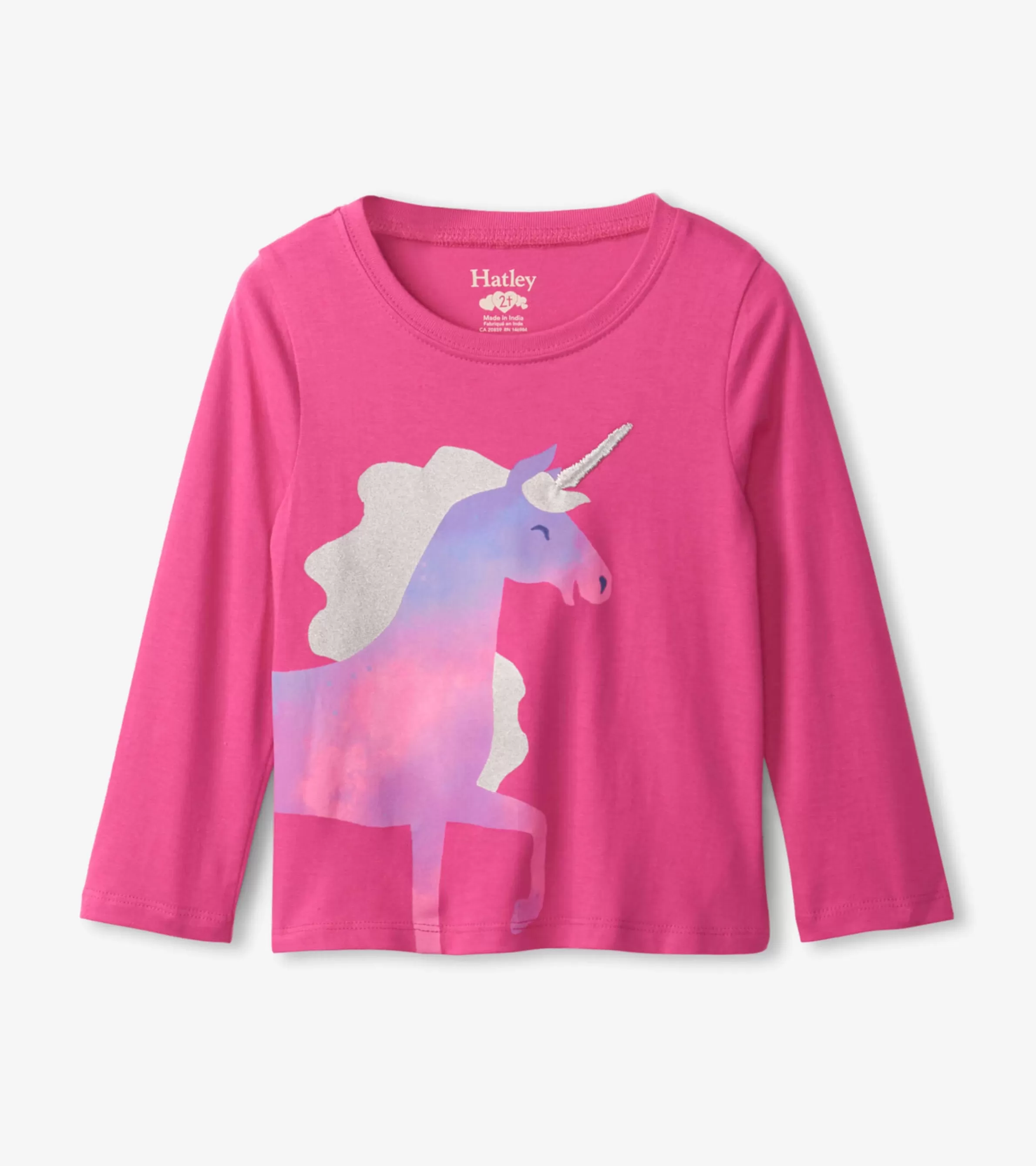 Hatley Tops*Rasberry Unicorn Long Sleeve T-Shirt