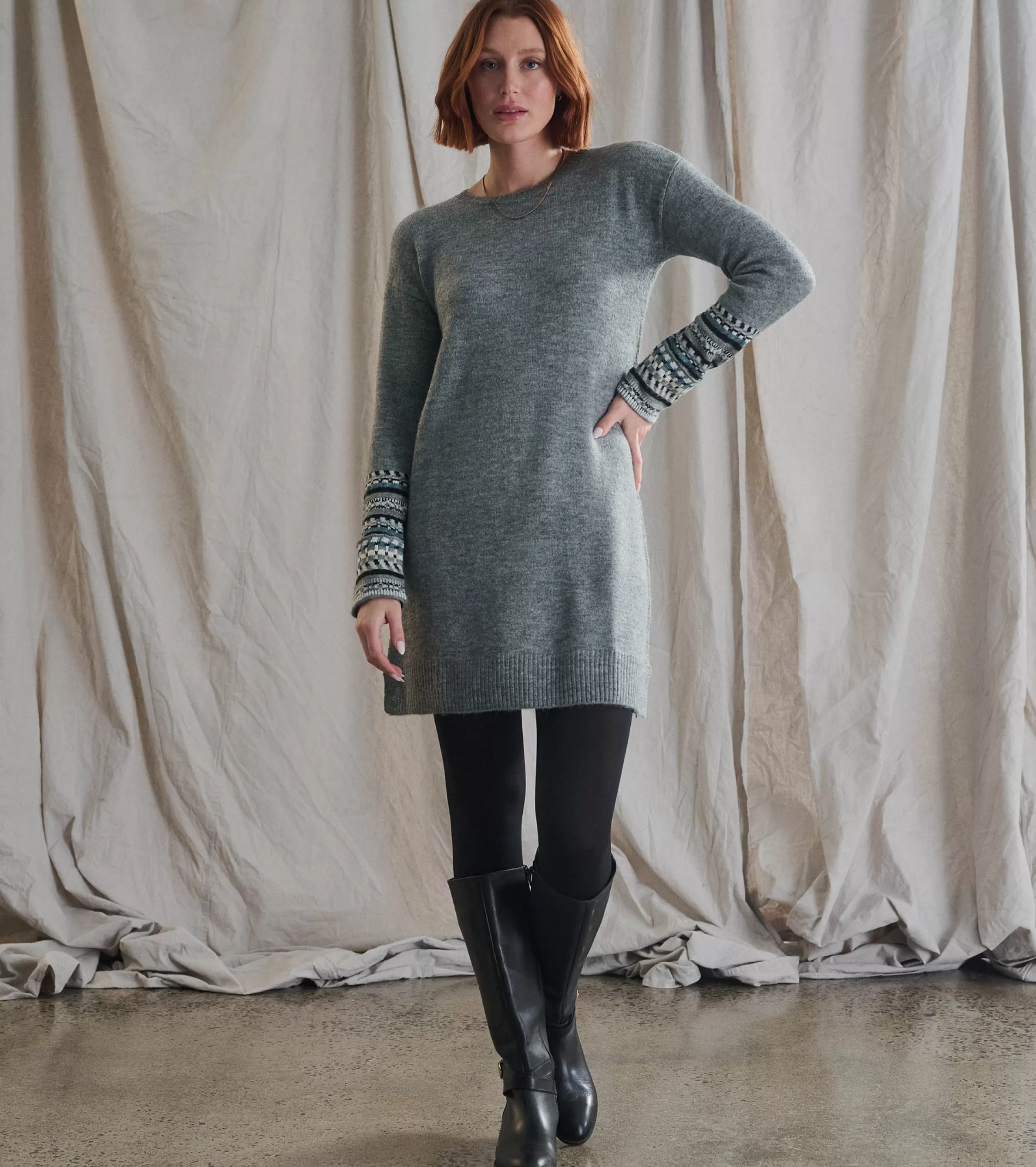 Women Hatley Dresses*Sadie Sweater Dress - Charcoal Heather