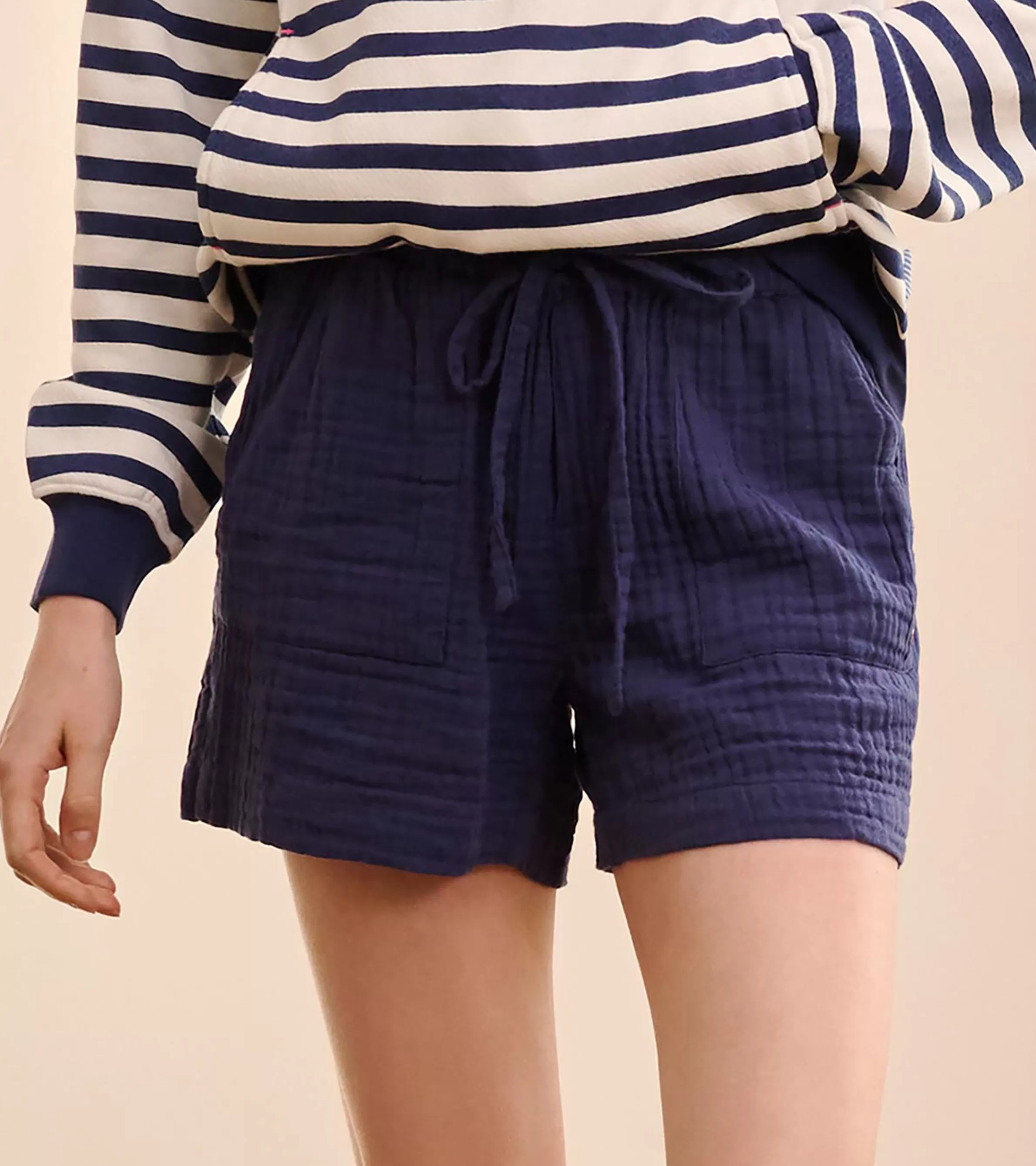 Women Hatley Bottoms*Santorini Shorts - Navy Gauze