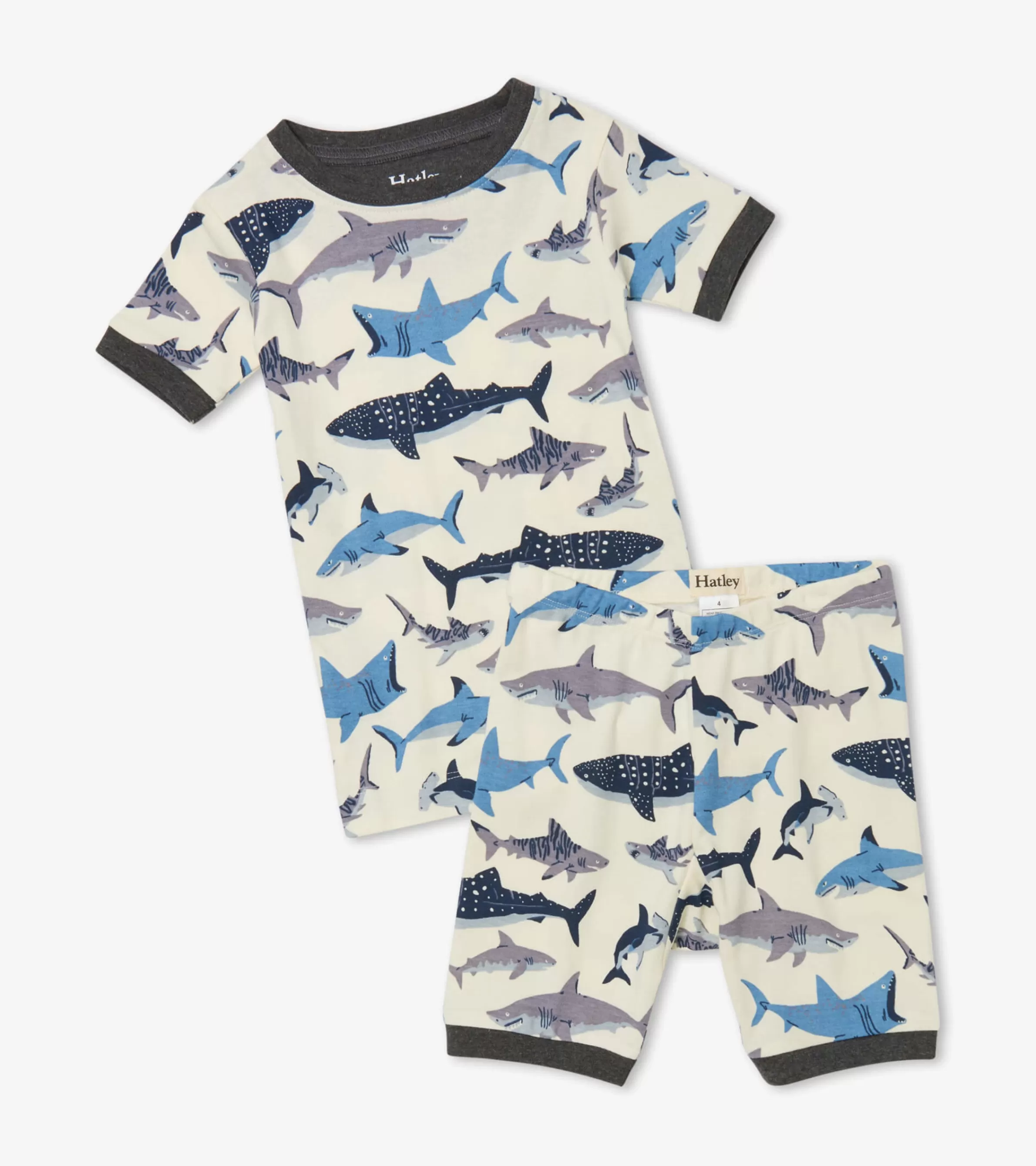 BOY Hatley Sleepwear | Sleepwear*Shark School Organic Cotton Short Pajama Set