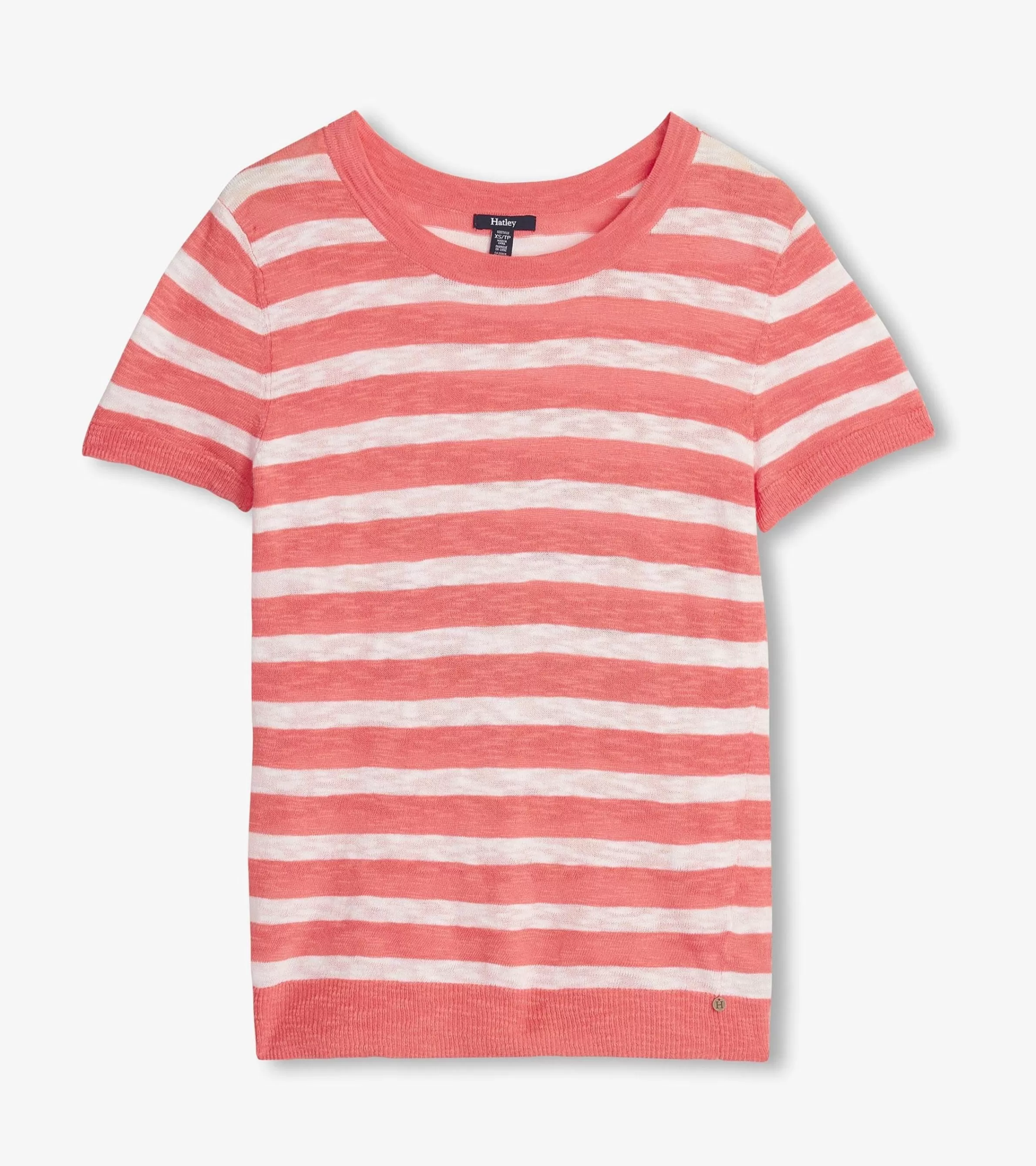 Women Hatley Tops*Simone Knit Tee - Coral Stripes